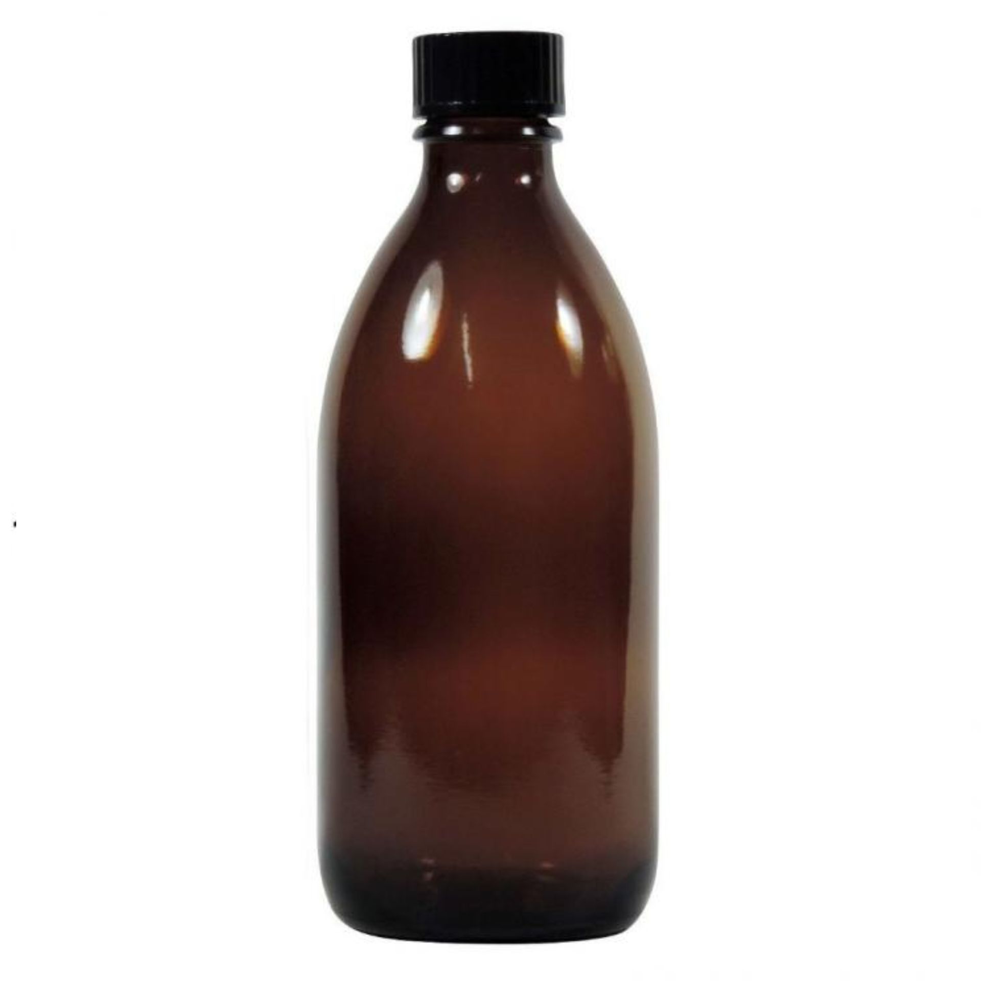 Apothekerflasche 200 ml mit Schraubverschluss - klare Glasflasche mit 200 Millilitern Fassungsvermögen, geeignet zur Aufbewahrung von Flüssigkeiten, ideal für pharmazeutische oder Laboranwendungen.