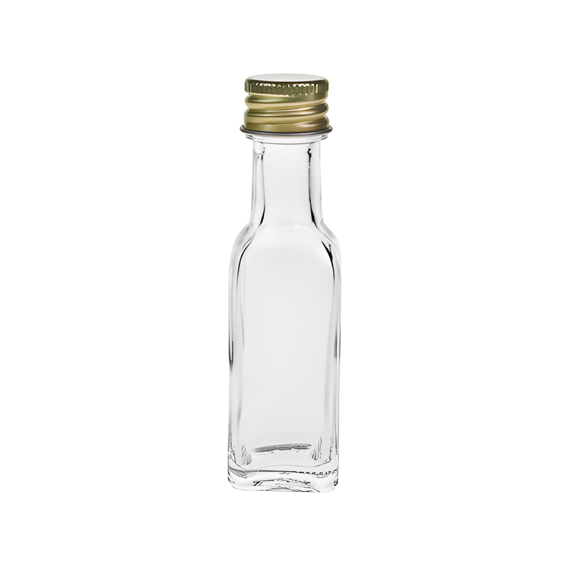 Glasflasche   20 ml viereckig mit Schraubverschluss