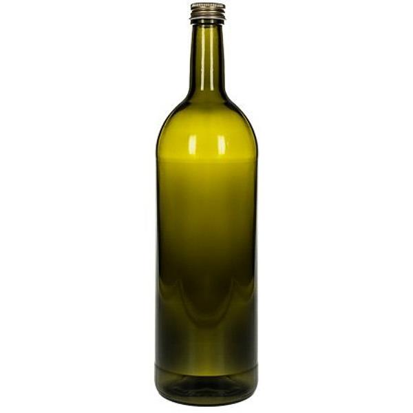 Glasflasche 1 Liter grün mit Schraubverschluss Weinflaschen Ölflasche leer rund kaufen 