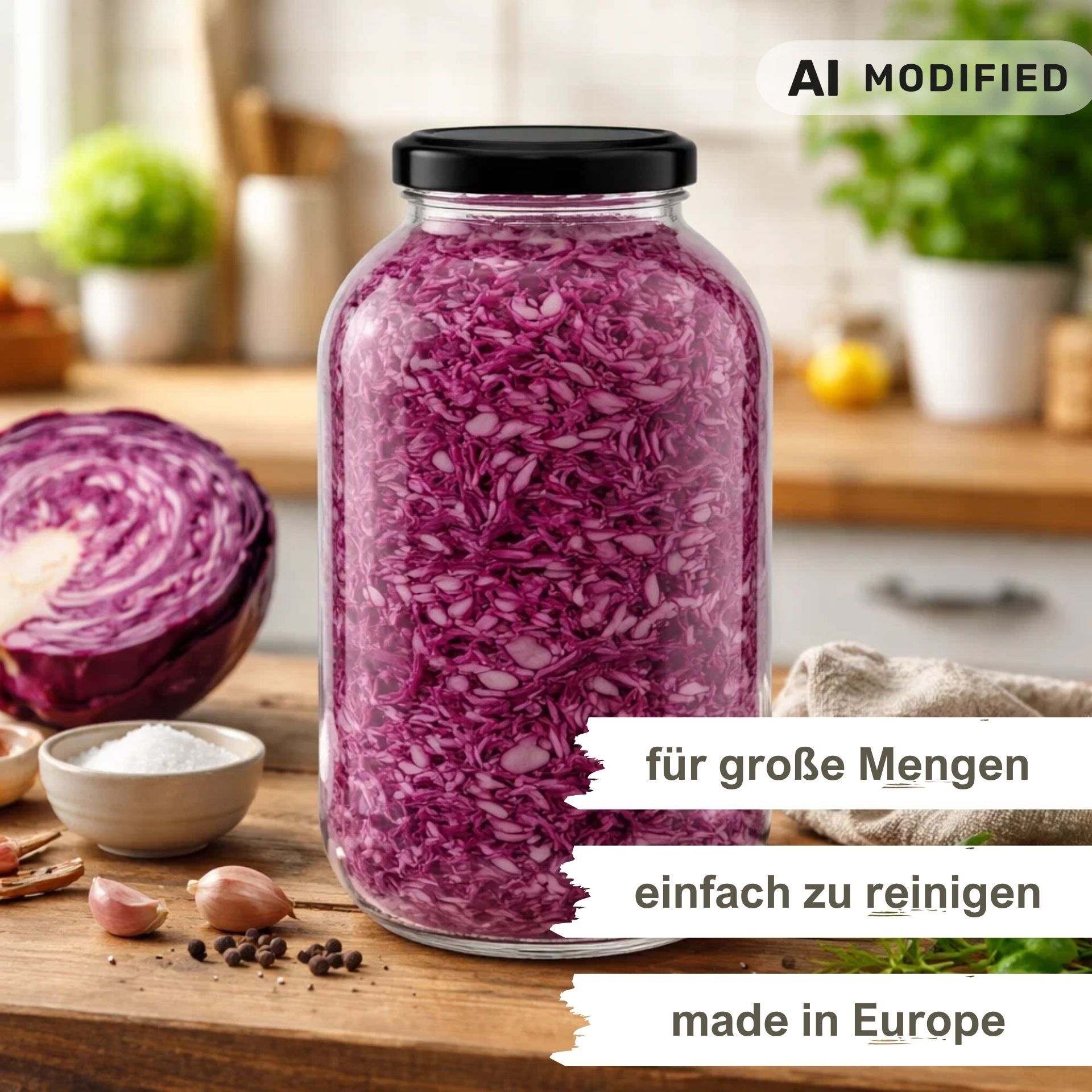 Einmachgläser 6x4250 ml mit Schraubdeckel schwarz