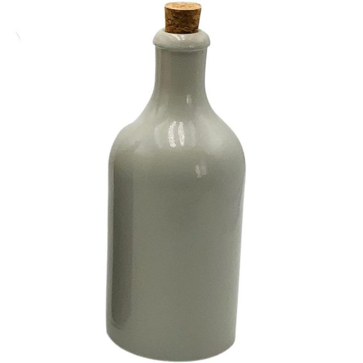 Keramik Flasche 500 ml weiss mit Korken 