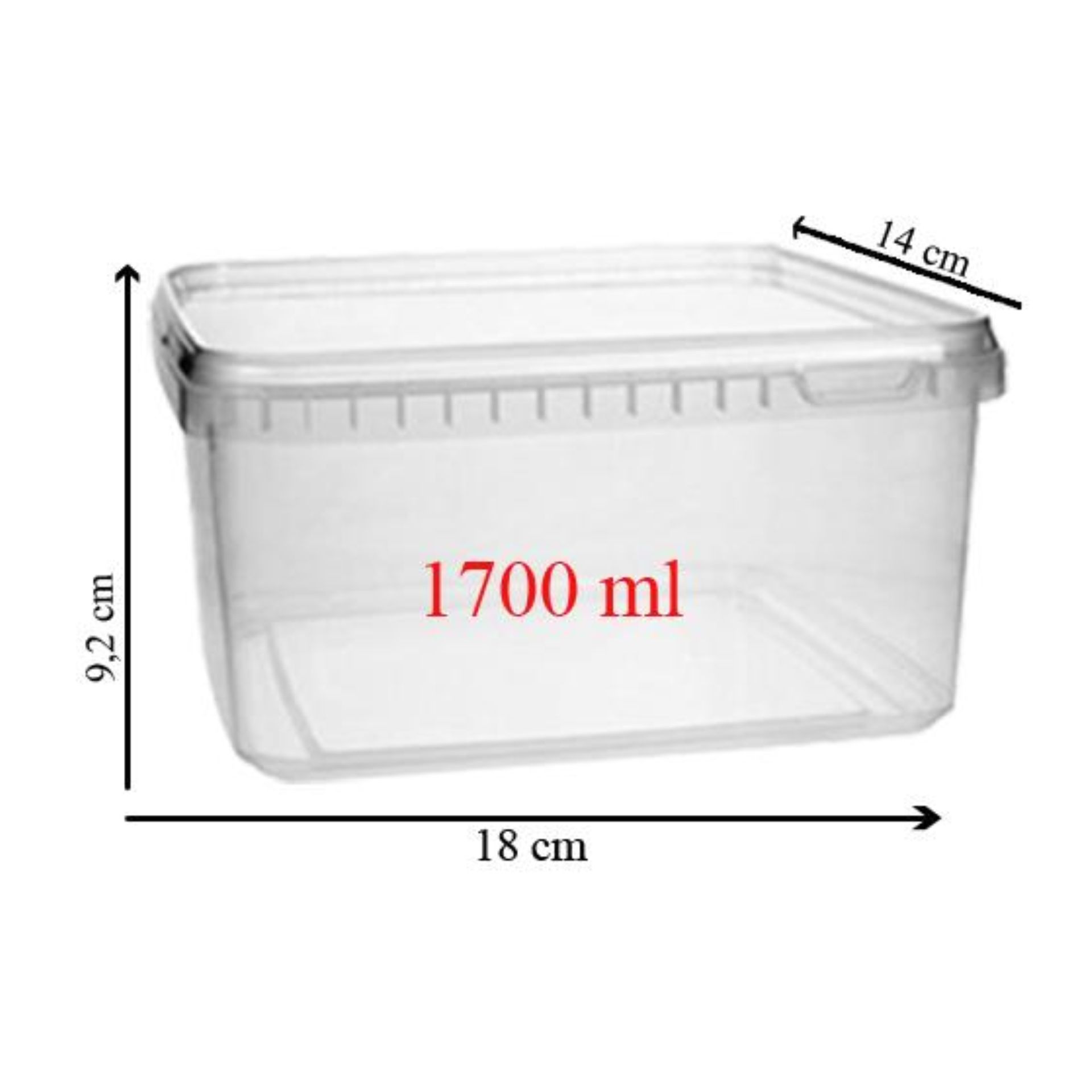 Kunststoffdose 1700 ml Frischhaltebox mit grünem Deckel, ideal zur Aufbewahrung von Lebensmitteln und zur Sicherstellung langer Frische, stapelbar und platzsparend.