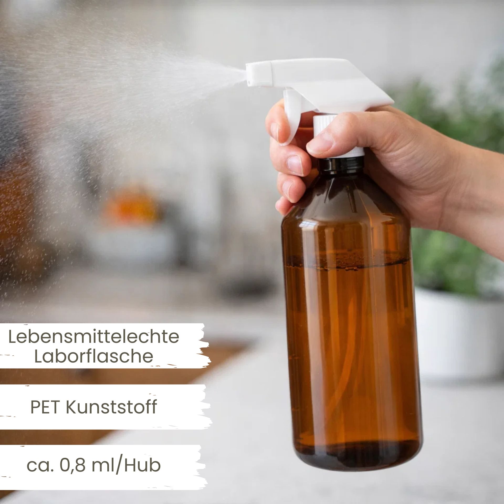 Sprühflasche 1000 ml PET braun Kunststoff