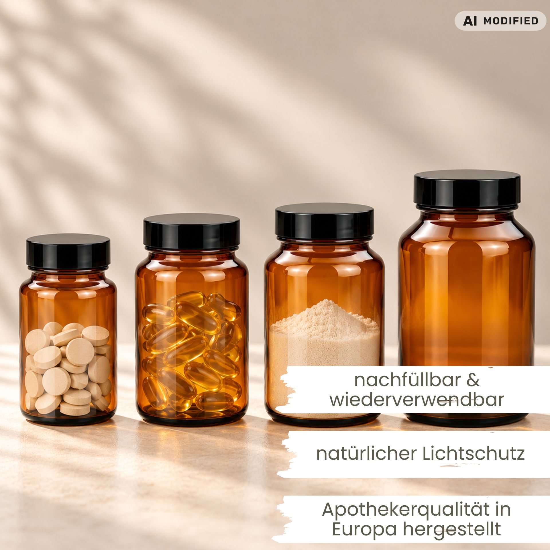 Apothekerglas   250 ml Weithalsglas braun Tablettenglas