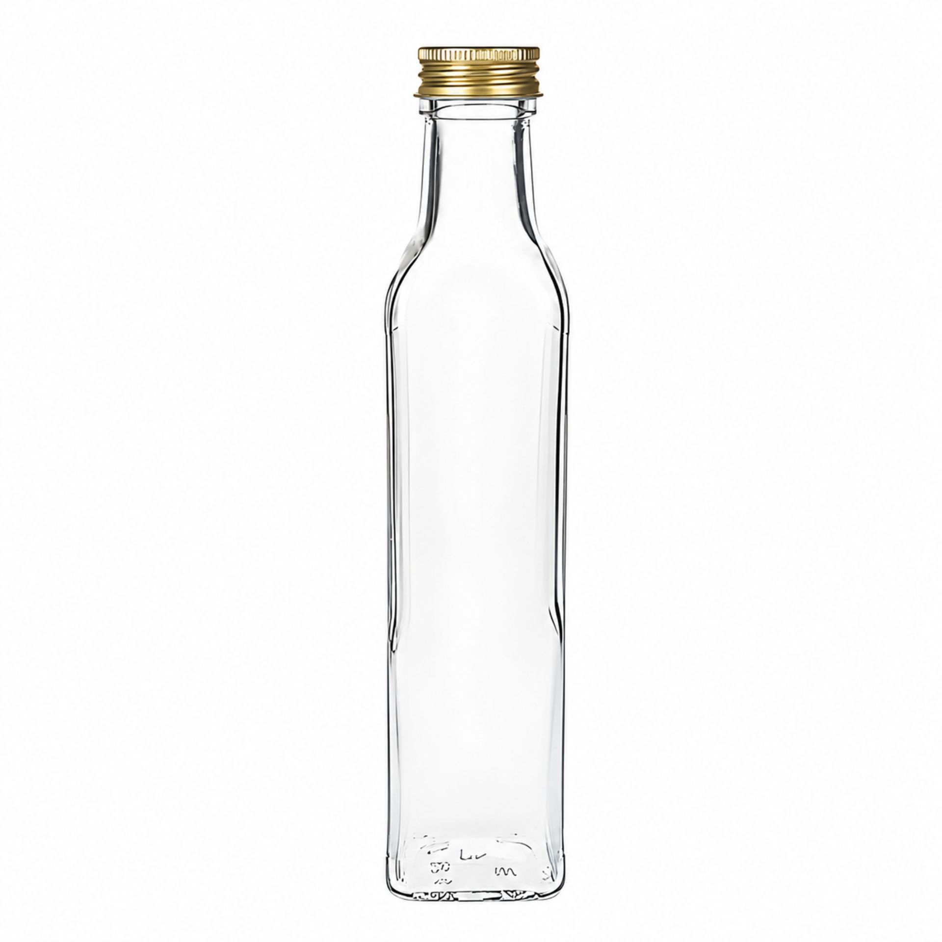 Glasflasche  250 ml eckig Marsca klar