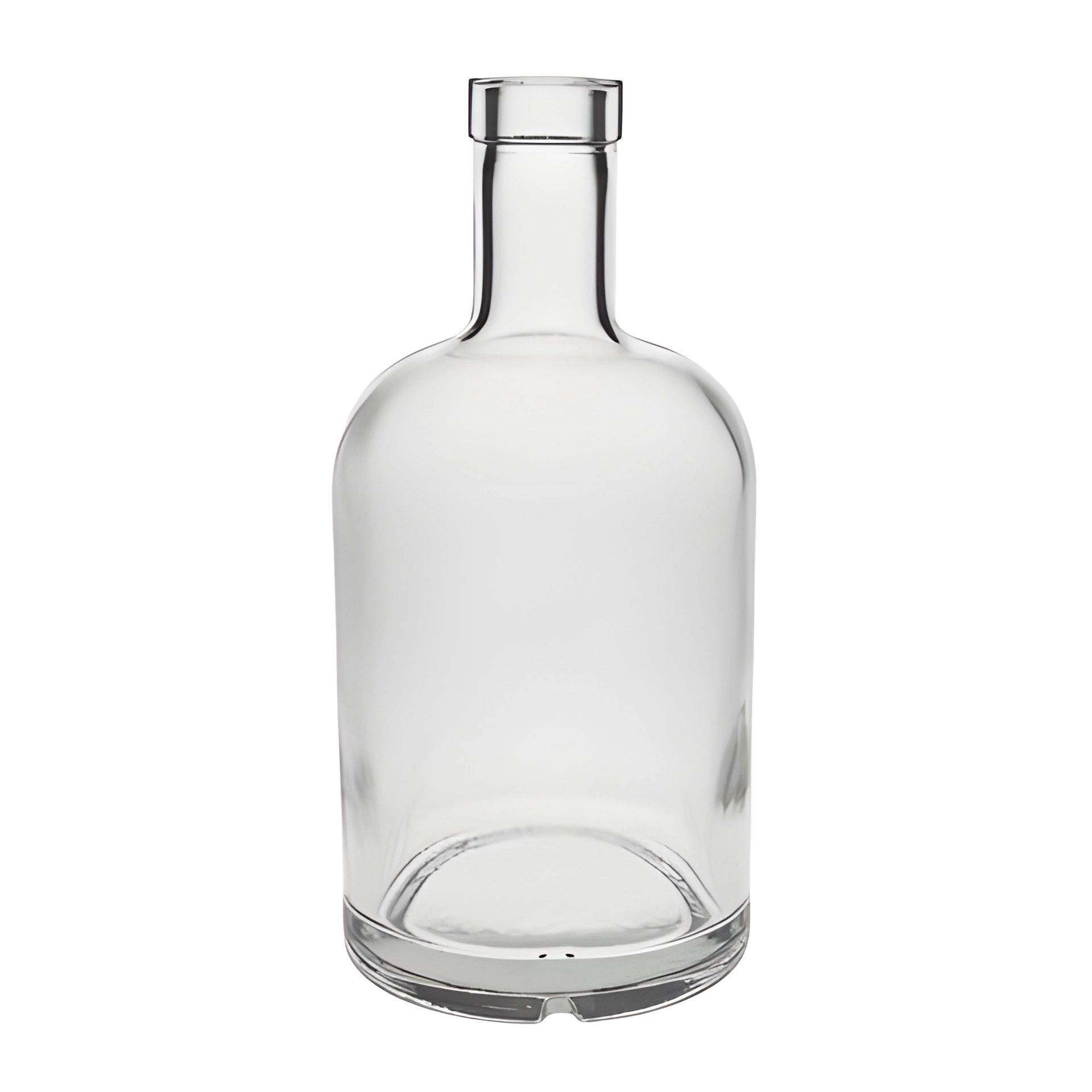 Glasflasche 700 ml mit Korkenverschluss, klassische Form, ideal zur Aufbewahrung von Flüssigkeiten und stilvollen Präsentation von Getränken.