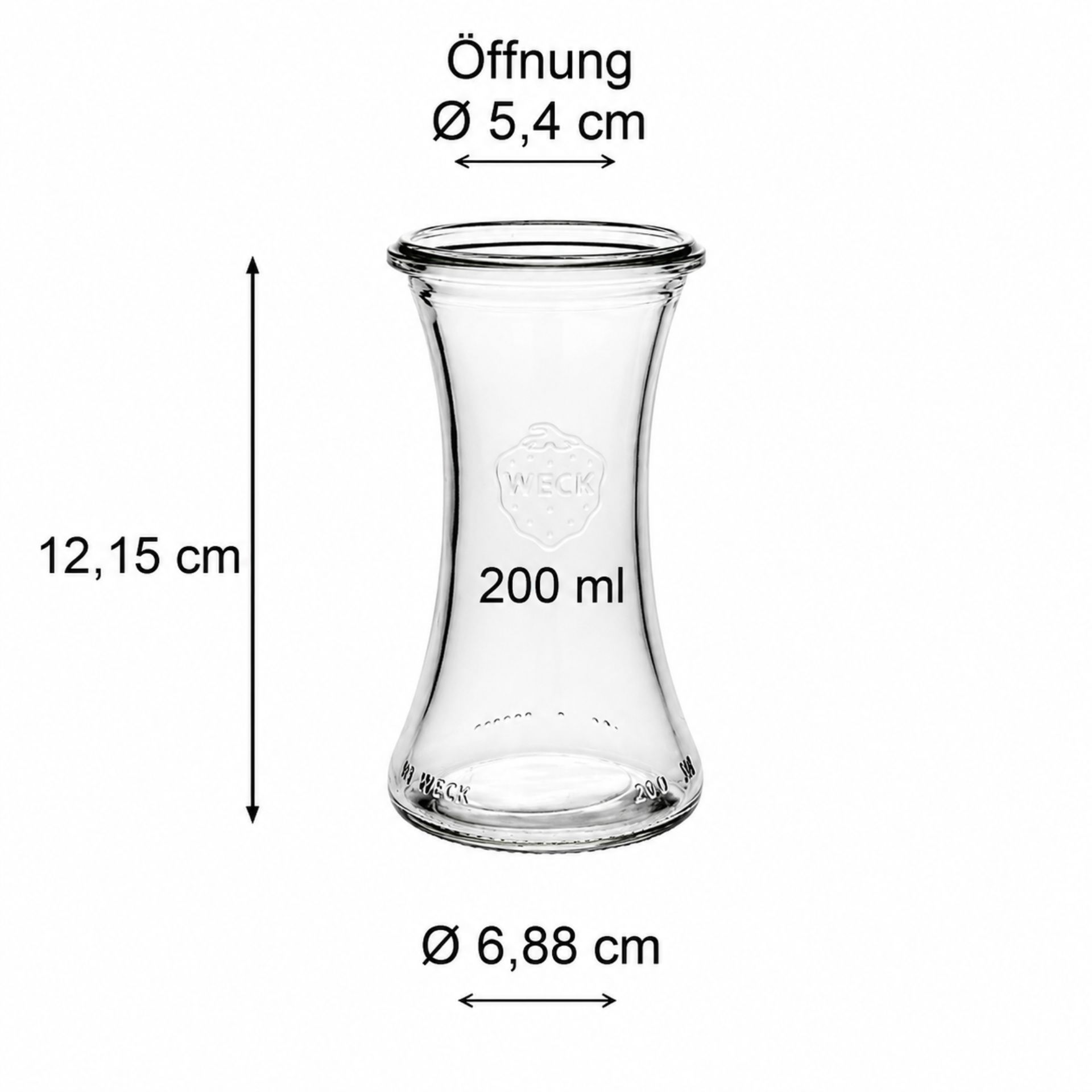 Weckglas Delikatessenglas 200 ml mit Deckel - Hochwertiges Einmachglas für Aufbewahrung von Lebensmitteln | Produktbild mit transparentem Glas und Deckel, ideal für Konservierung und Dekoration