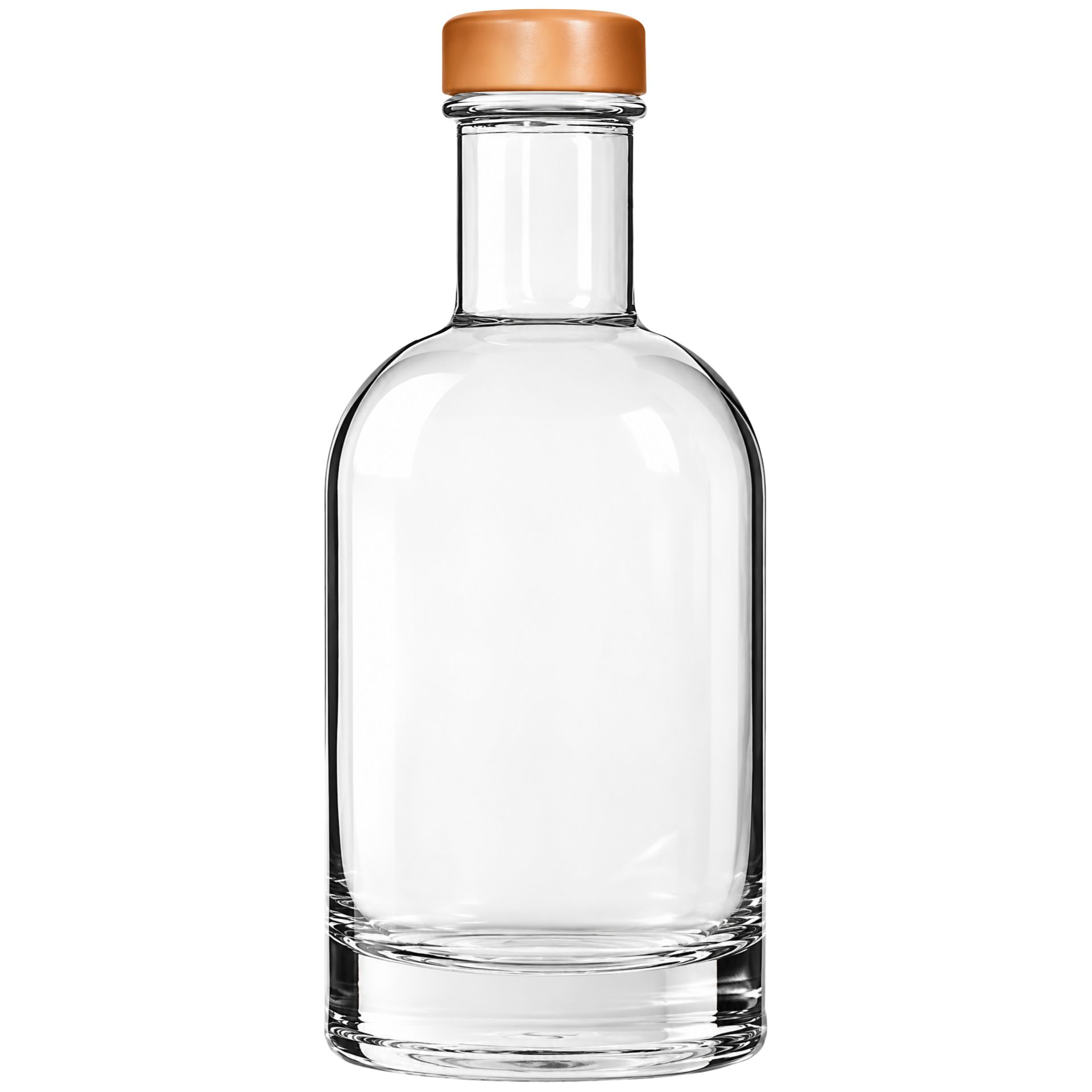 200 ml Glasflasche mit Deckel in Kupfer oder Silber, ideal zum Abfüllen von Flüssigkeiten, elegantes Design für stilvolle Präsentation, hochwertiges Glas, vielseitig einsetzbar in Küche und Haushalt.