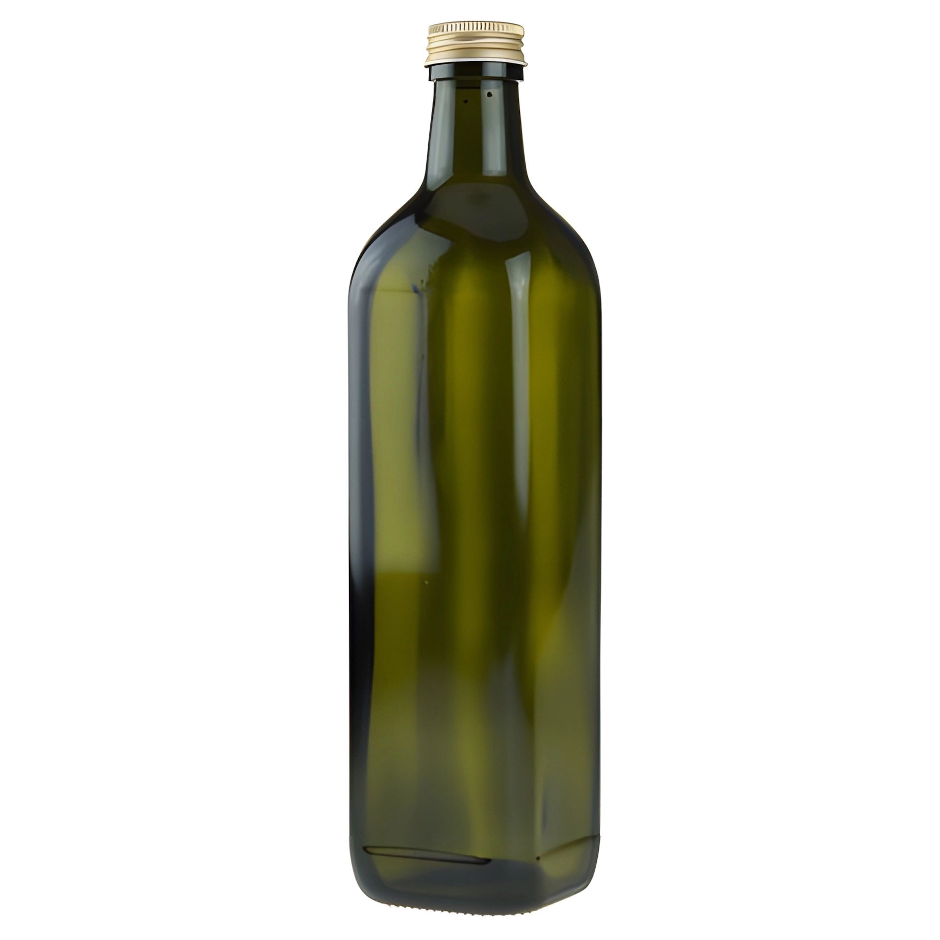 Grüne eckige 750 ml Glasflasche mit goldenem Deckel – ideal für Öl, Essig oder Säfte Grüne, viereckige Glasflasche mit 750 ml Fassungsvermögen, ausgestattet mit einem goldenen Schraubdeckel, ideal für stilvolle Getränkeverpackung und Aufbewahrung.