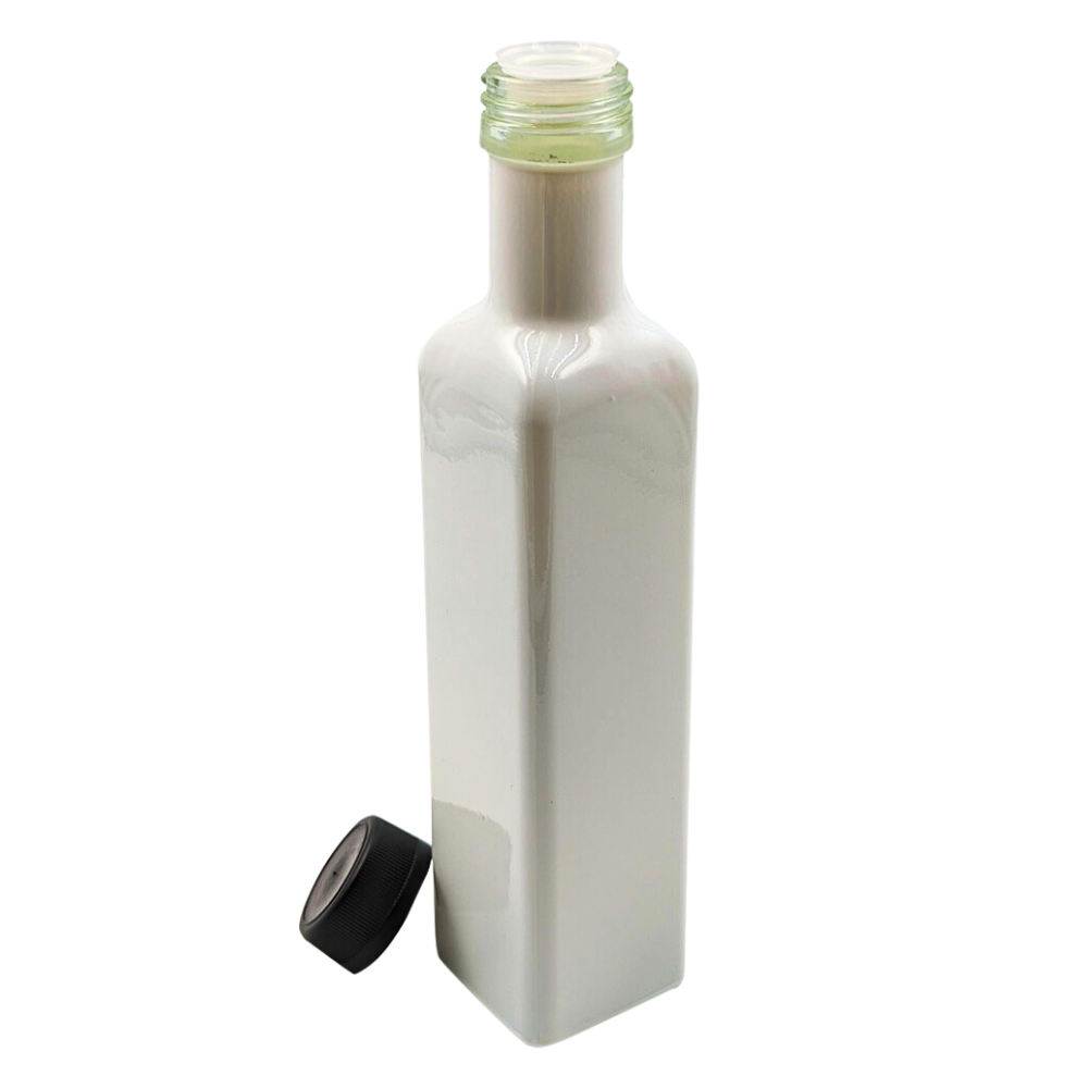 mikken 250 ml weisse Ölflasche mit Ausgiesser Glasflasche für Olivenöl
