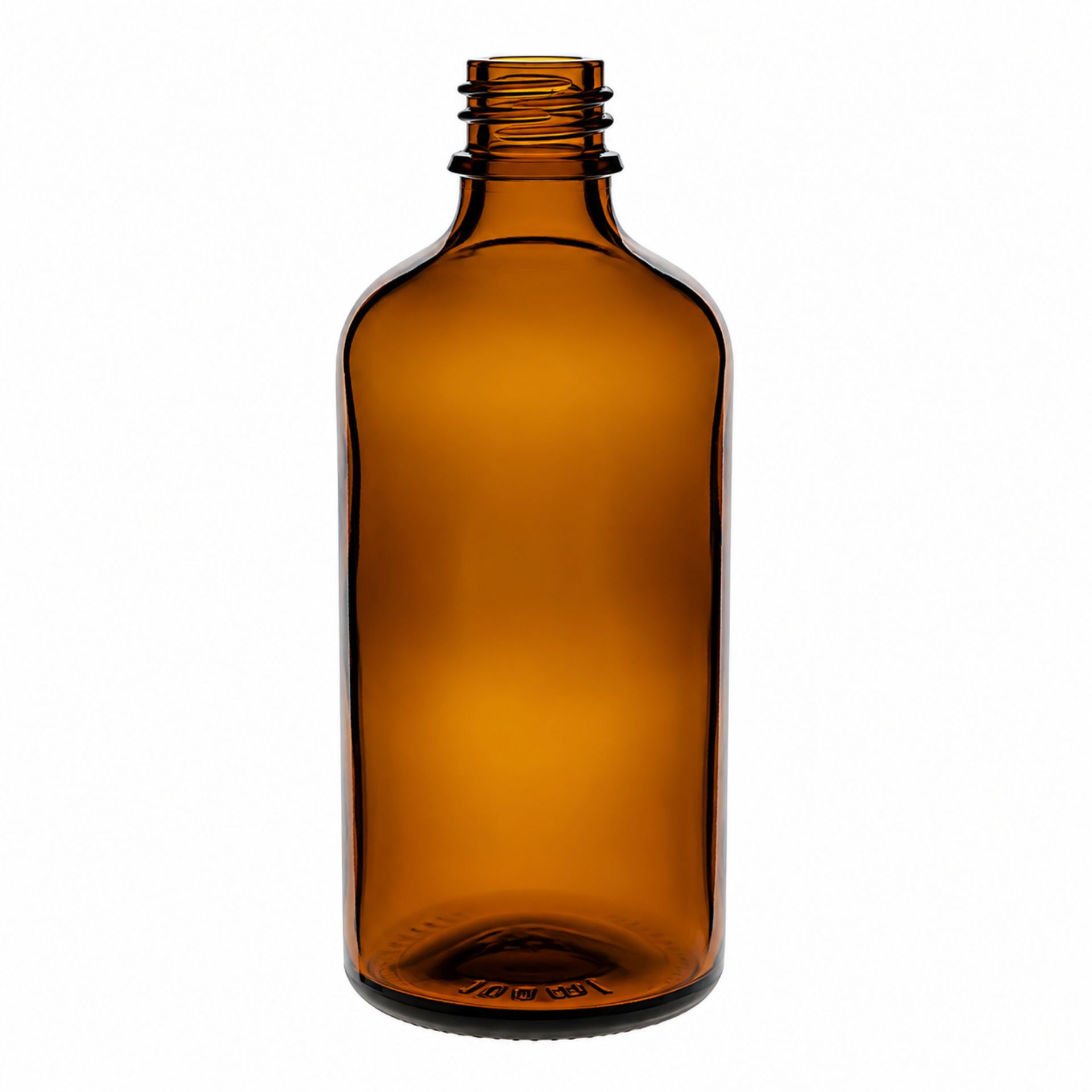 Braune Tropfflasche 100 ml mit Tropfeinsatz, ideal als Dosierflasche für Flüssigkeiten, Produktbild der Kategorie Flaschen, Gläser und Dosen.
