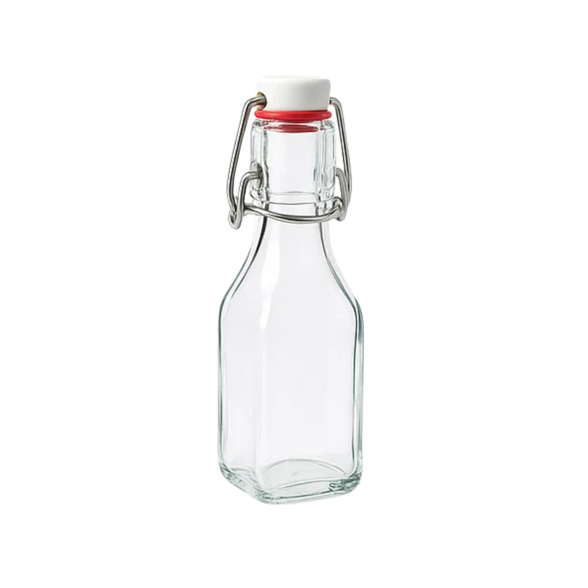 Glasflasche 250 ml eckig mit Bügelverschluss Kunststoff