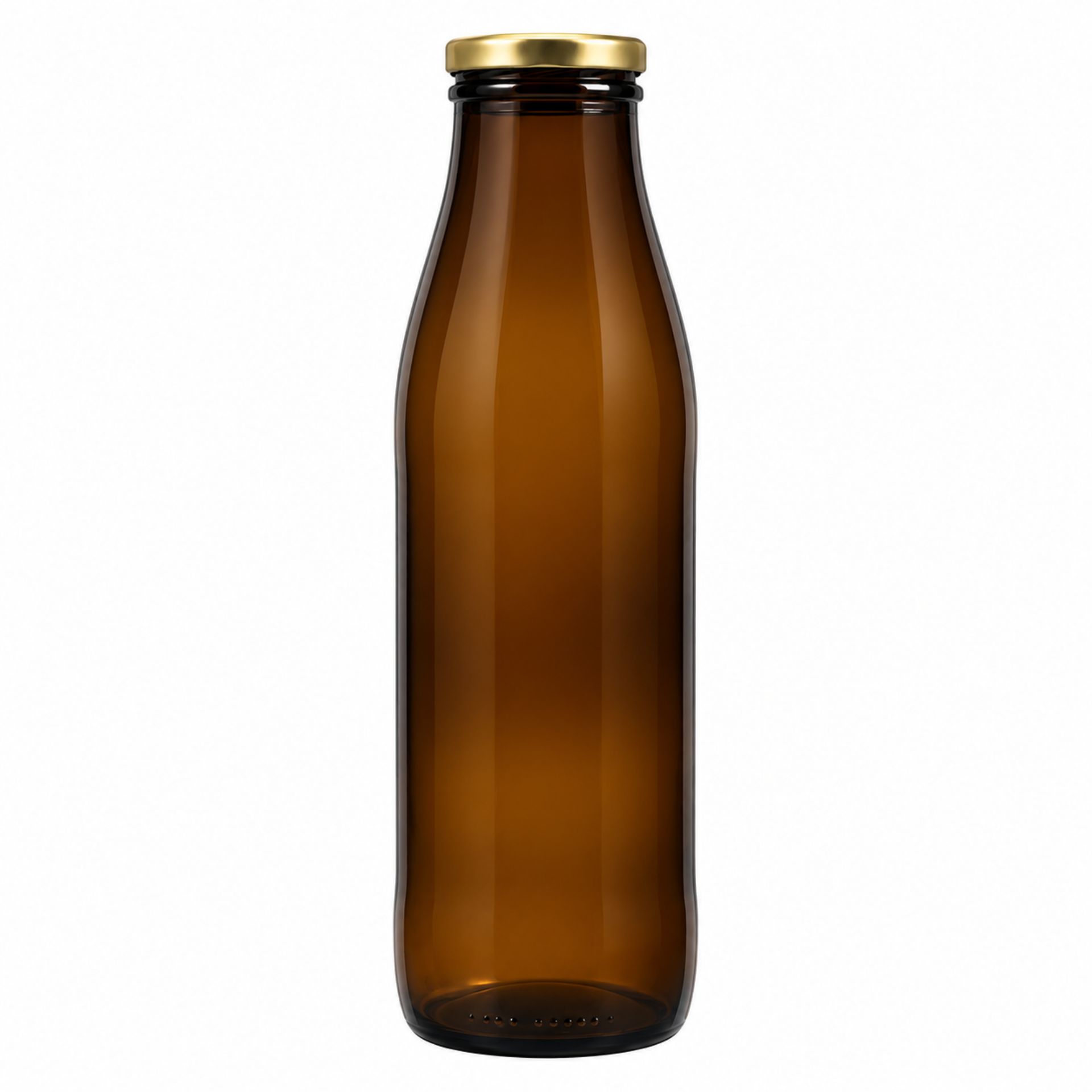 Braune Glasflasche 500 ml, Milchflasche, inklusive Deckel, ideal zur Aufbewahrung von Flüssigkeiten und umweltfreundlicher Alternative zu Plastikbehältern.