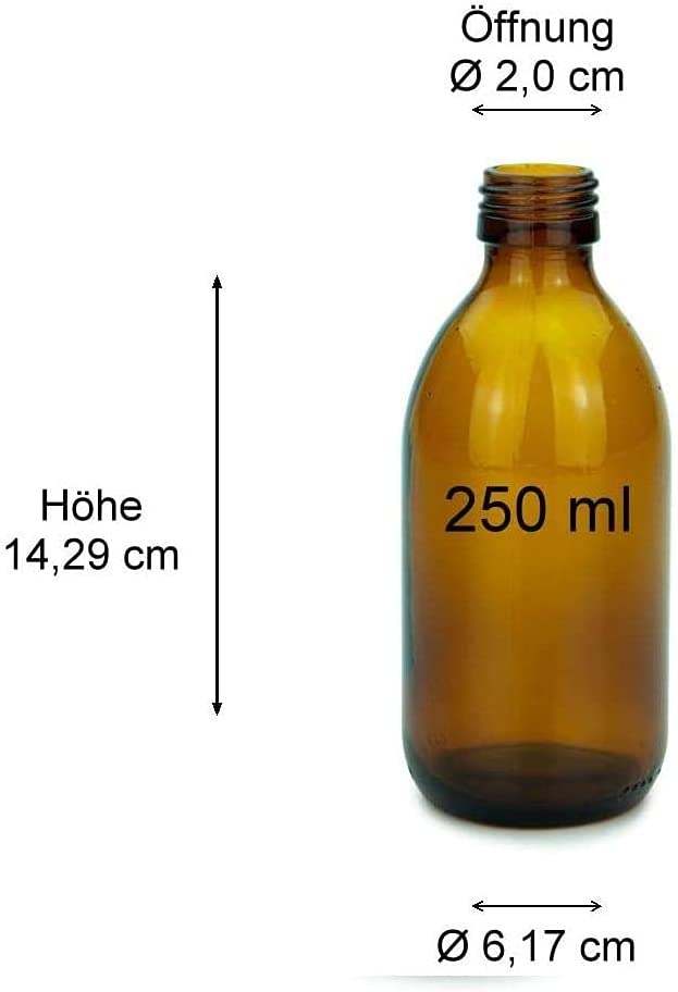 250 ml klare Glasflasche mit Schraubverschluss, perfekt für Flüssigkeiten und Öle, dargestellt in einem hochwertigen Produktbild.