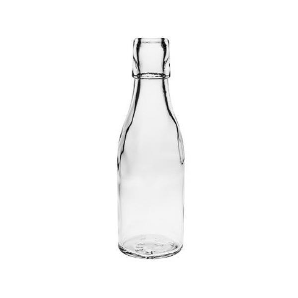 Bügelflasche 200 ml Likörflasche mit Bügelverschluss Klarglas 