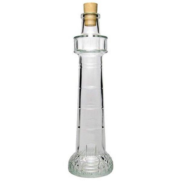 Glasflasche Leuchtturm 200 ml mit Korken 