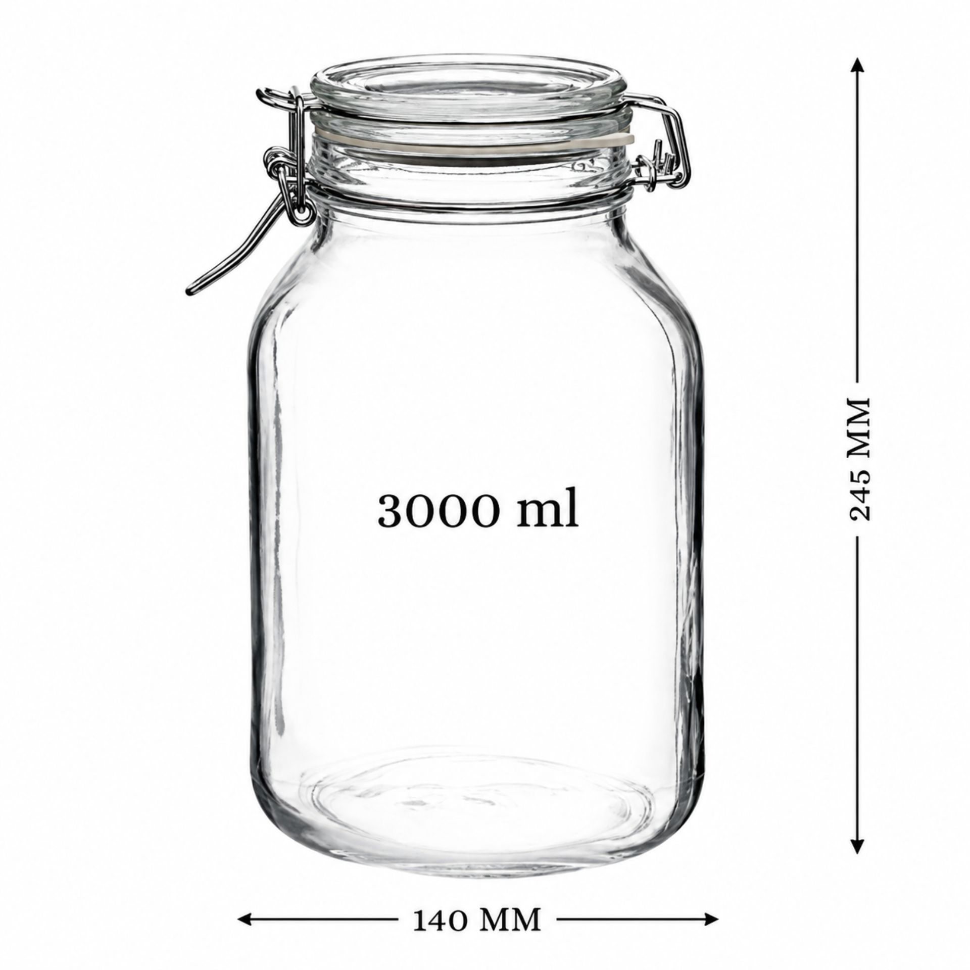Bormioli Bügelverschlussglas 3000 ml eckig