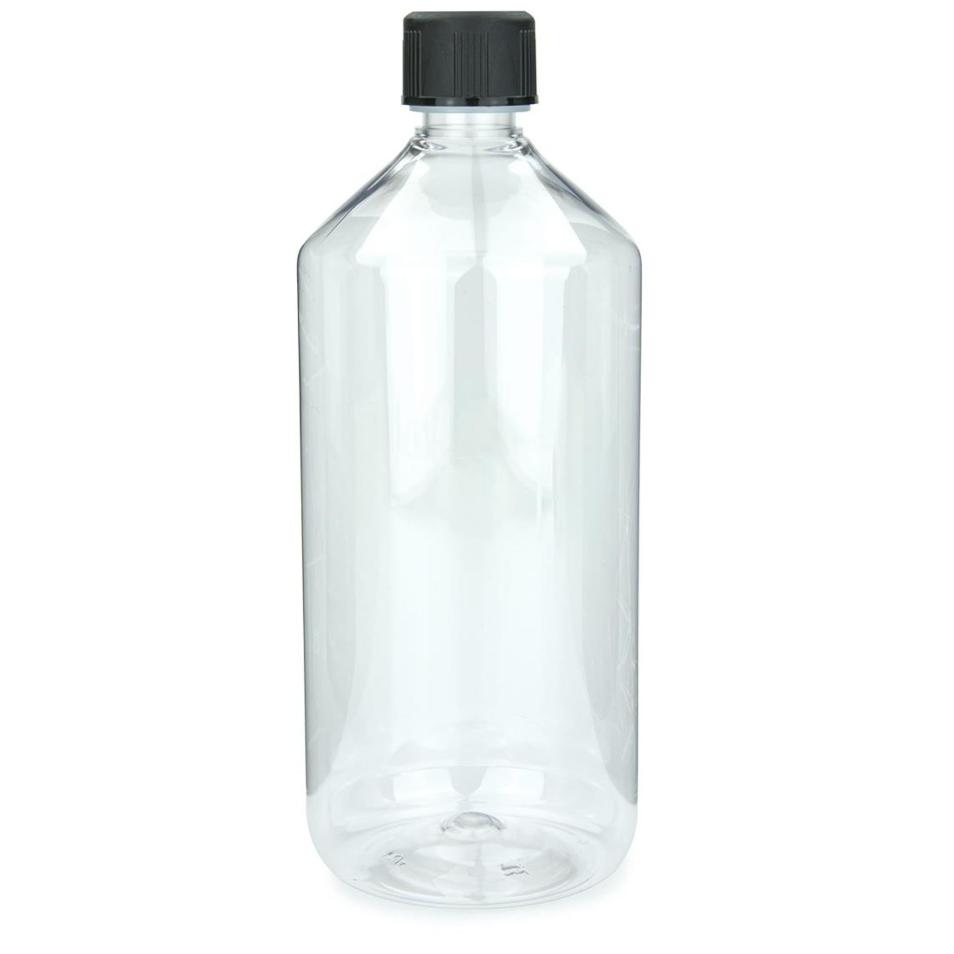 PET Flasche 1000 ml Laborflasche Klar Kunststoff mit Schraubdeckel (Kisi)