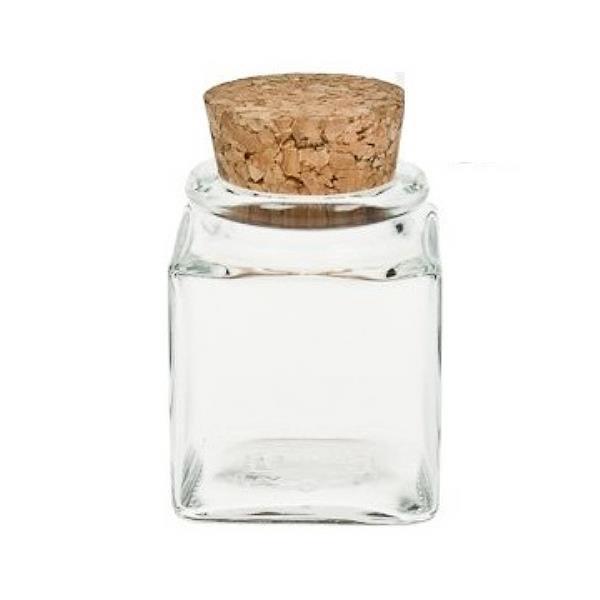 50 ml Korkenglas quadratisch Gewürzglas mit Korken Glasdose mit Korkdeckel eckig kaufen 