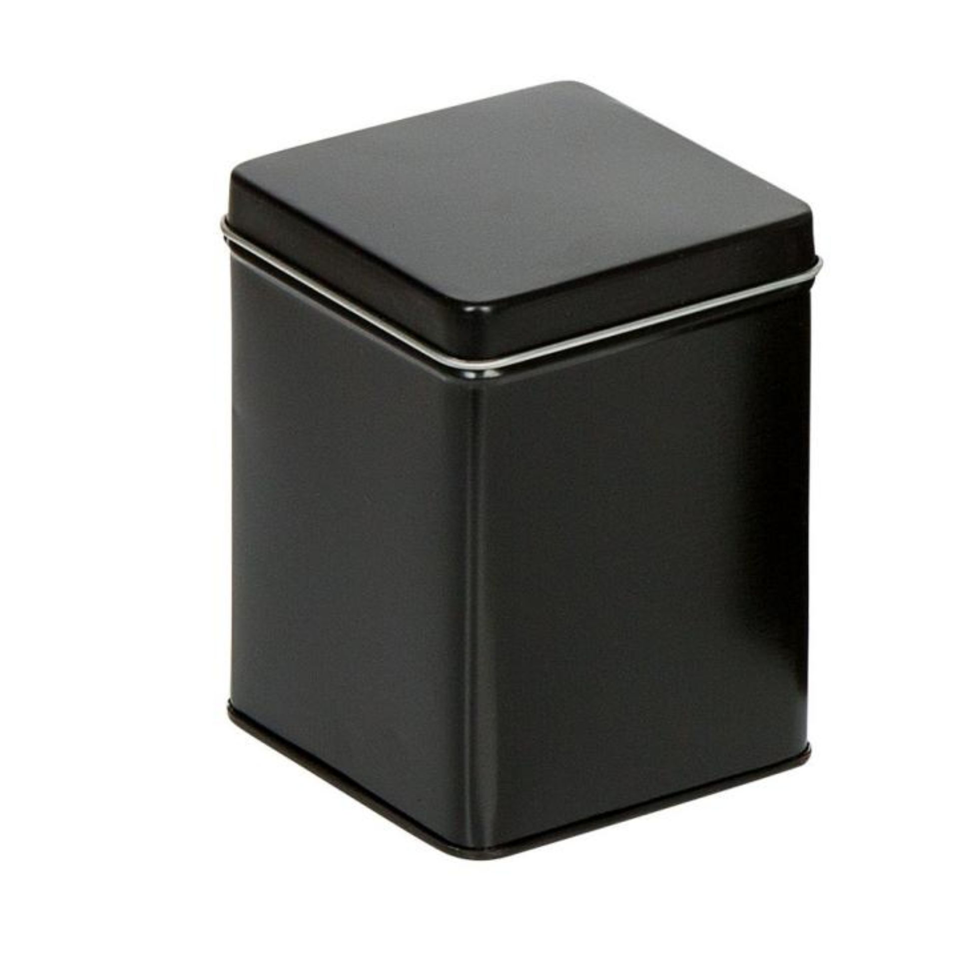 Teedose Schwarz mit Stülpdeckel aus Metall – Aromadichte Aufbewahrung für Tee Teedose aus schwarzem Metall mit Stülpdeckel, elegantes Design, ideal zur Aufbewahrung von Tee, robuste und stilvolle Teeverpackung.