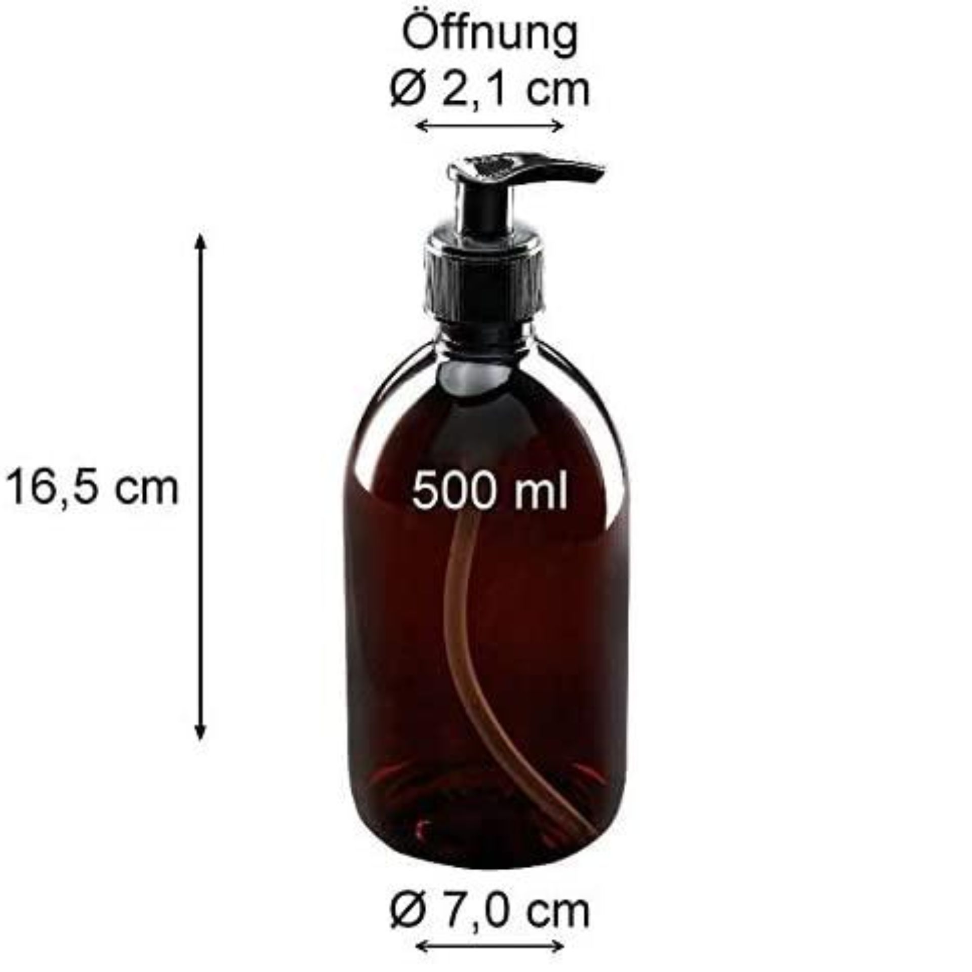 Transparenter 500 ml PET Seifenspender mit schwarzem Pumpmechanismus, BPA-frei, ideal für Lotionen und Flüssigseifen