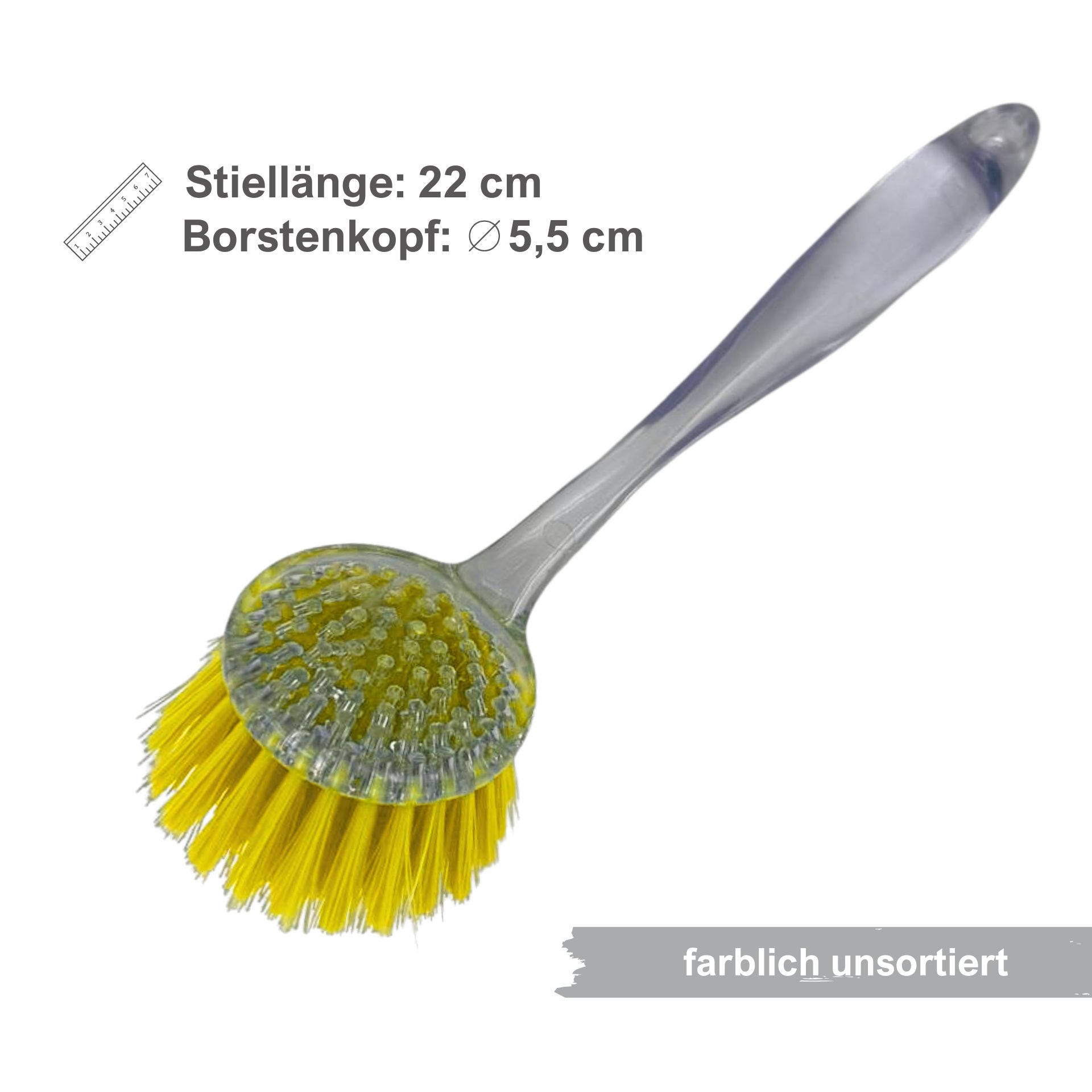 Spülbürste bunt - farblich unsortiert 22x5,5 cm