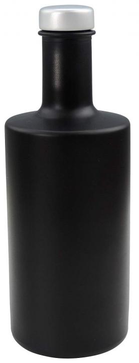 350 ml Glasflasche mit schwarzem Mikken-Design und kupferfarbenem Deckel – ideal für Getränke und Aufbewahrung Glasflasche 350 ml Mikken, schwarz, mit Kupferdeckel, stilvolles Design für Getränke und Dekoration.
