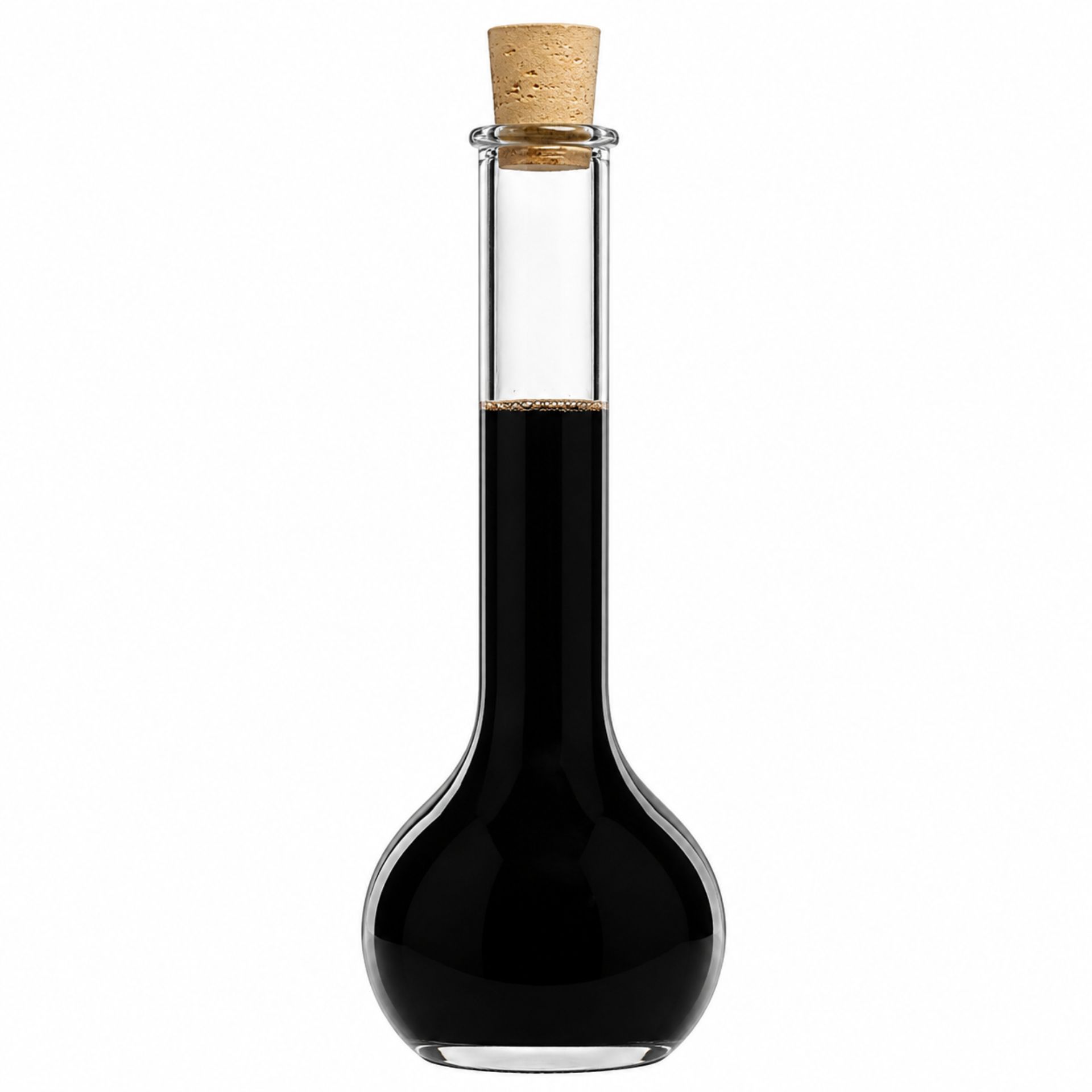 Kugelglasflasche 200 ml mit Korken - dekorative Flasche ideal für selbstgemachte Getränke, Essenzen oder als Geschenkverpackung.