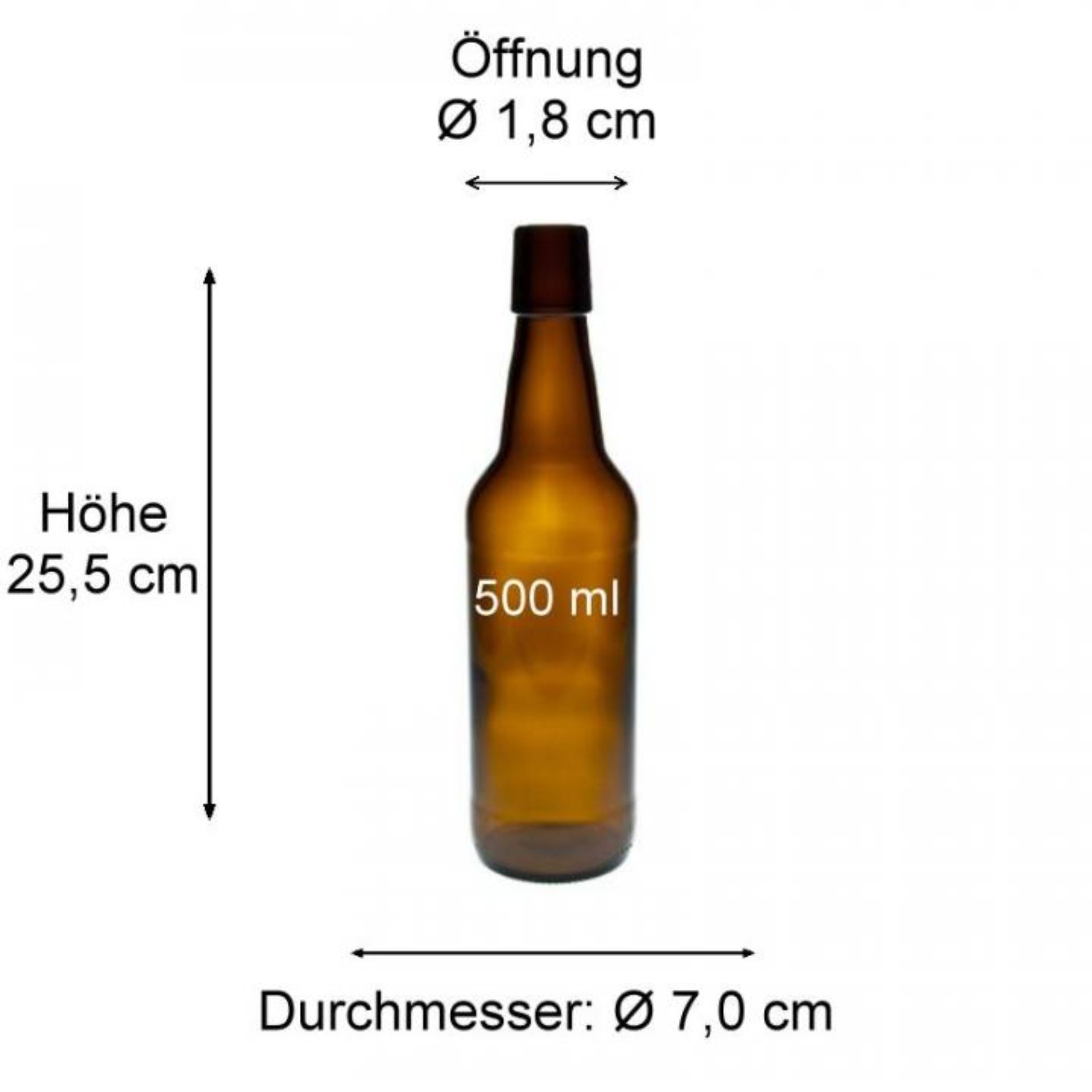 Braune Glasflasche 500 ml mit Bügelverschluss - Hochwertige 500 ml Glasflasche, ideal für Getränkeaufbewahrung, aus stabilem braunem Glas mit praktischem Bügelverschluss für sicheres und umweltfreundliches Verschließen. Perfekt für Heimbrauereien, Saft, Ö