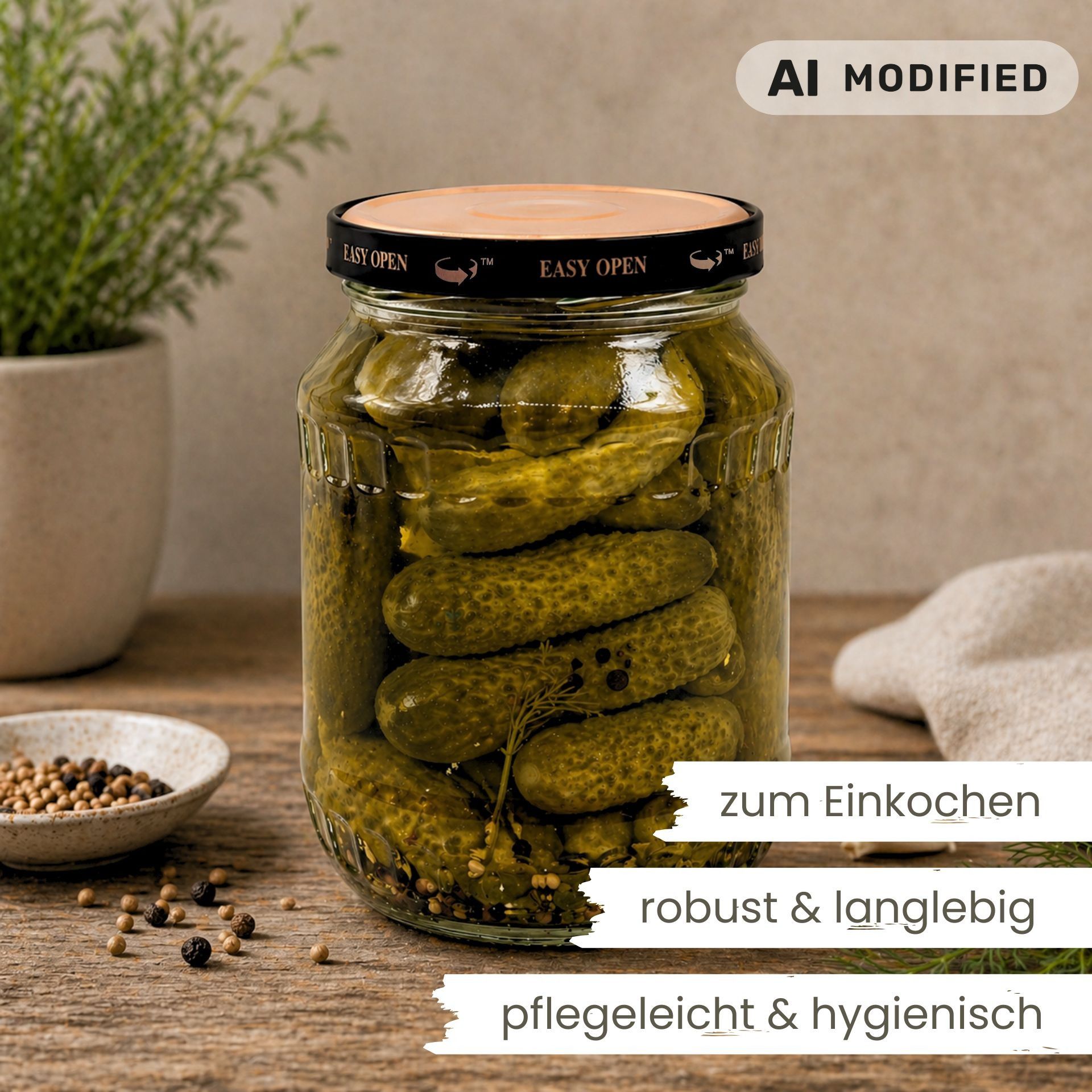 Einmachgläser 6x 720 ml mit Orbit EASY-OPEN Schraubdeckel