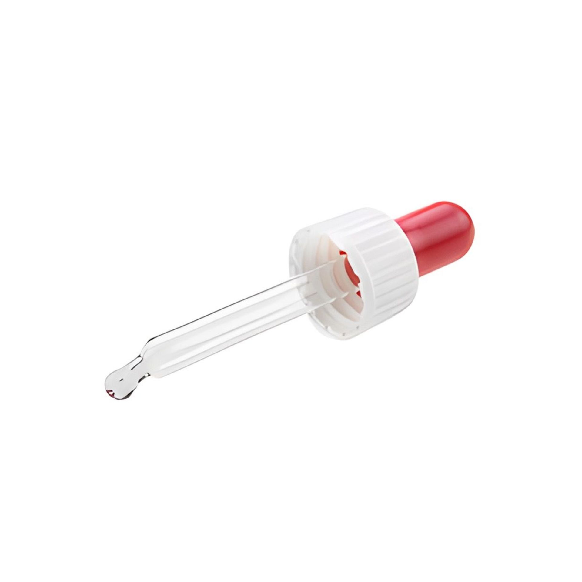 Pipettengarnitur DIN 18 weiß  60 mm für Tropfflaschen 10 ml