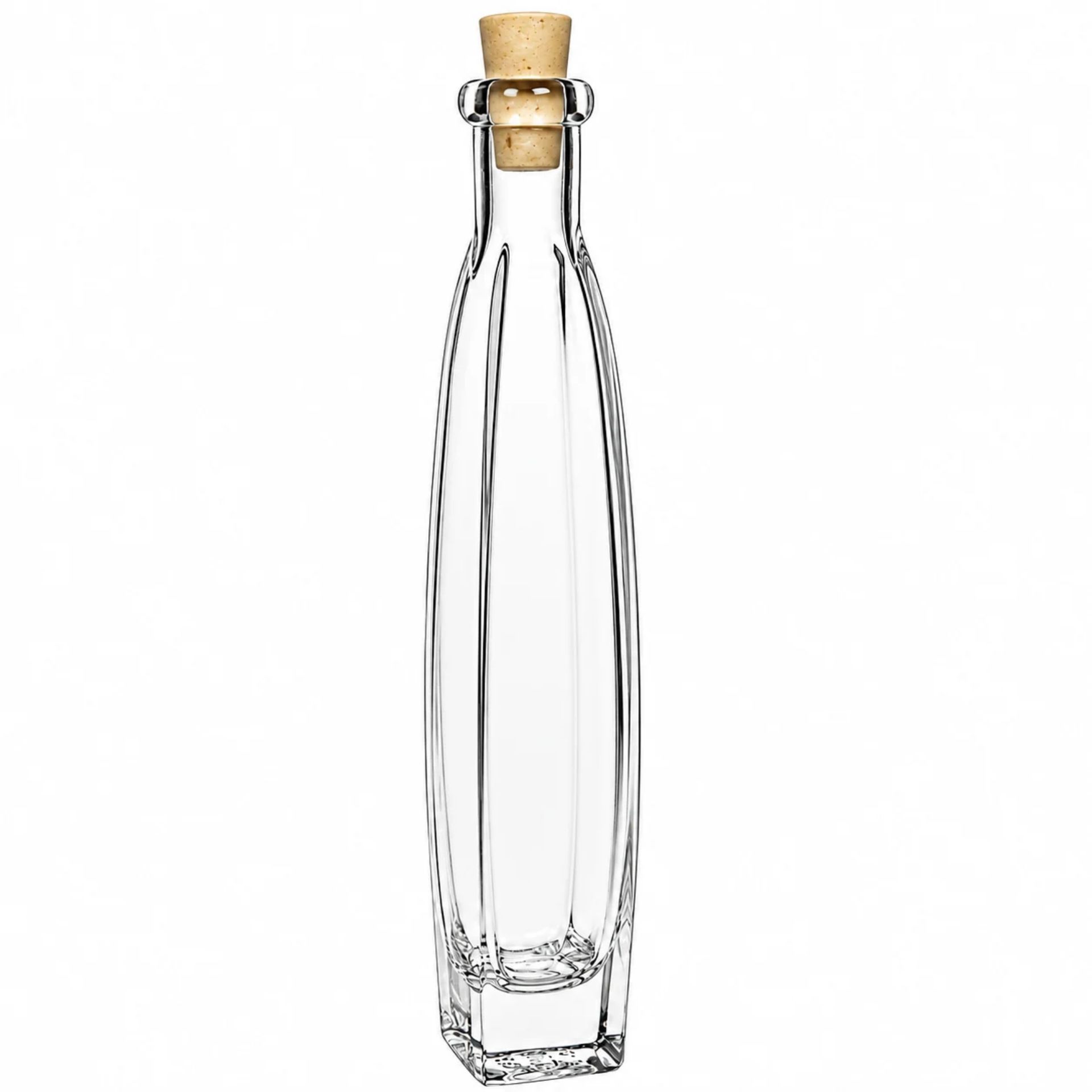 Glasflasche 200 ml oval mit Korken, ideal für Liköre oder Sirup, stilvolle und umweltfreundliche Verpackungslösung