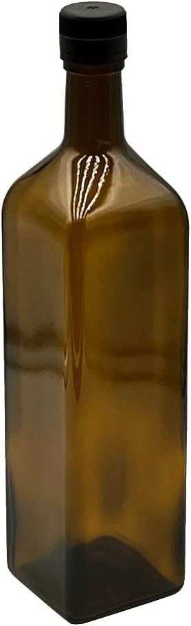 mikken 1000 ml Ölflasche mit Ausgiesser Braunglas Glasflasche Maraska Antik 1 Liter 