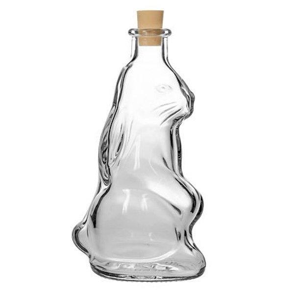 Glasflasche Hase 200 ml mit Korken 
