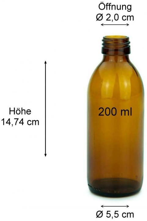 200 ml Zerstäuber Spritzflasche Braun Glas 