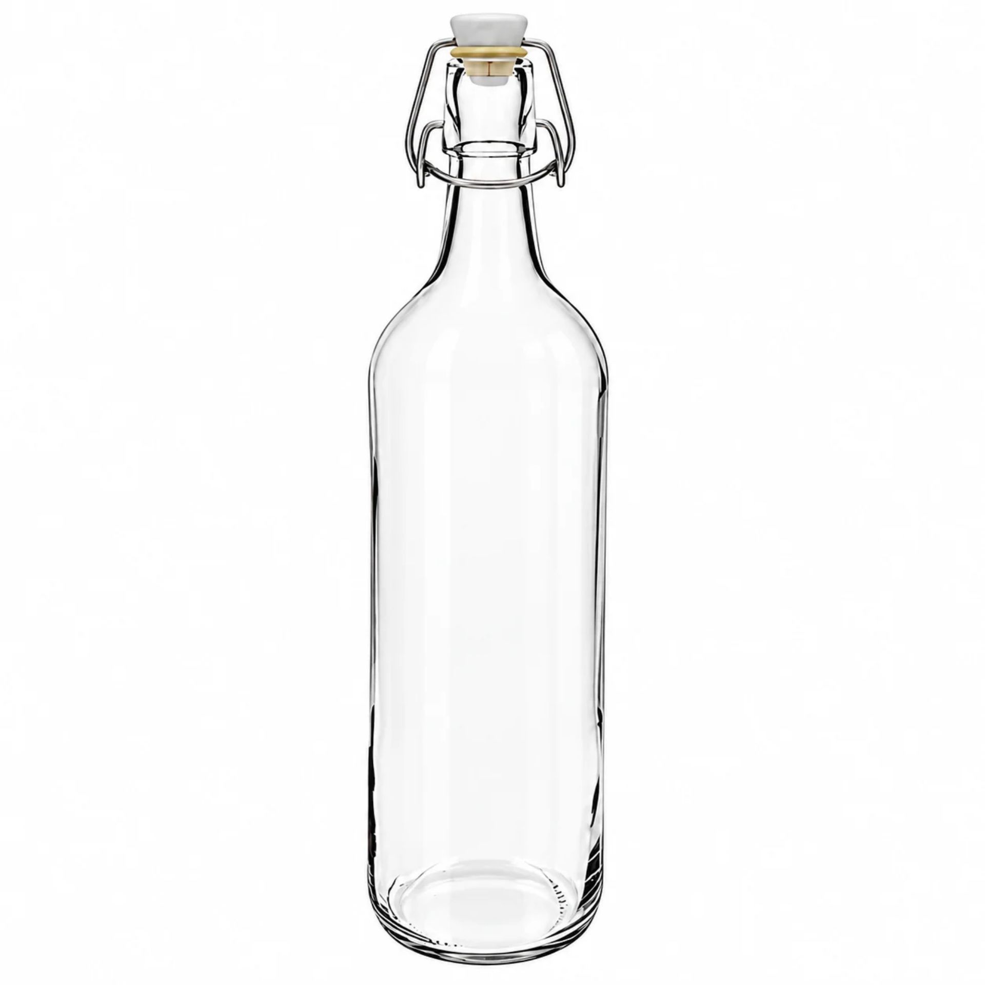 Glasflasche 1000 ml mit Bügelverschluss Kunststoff