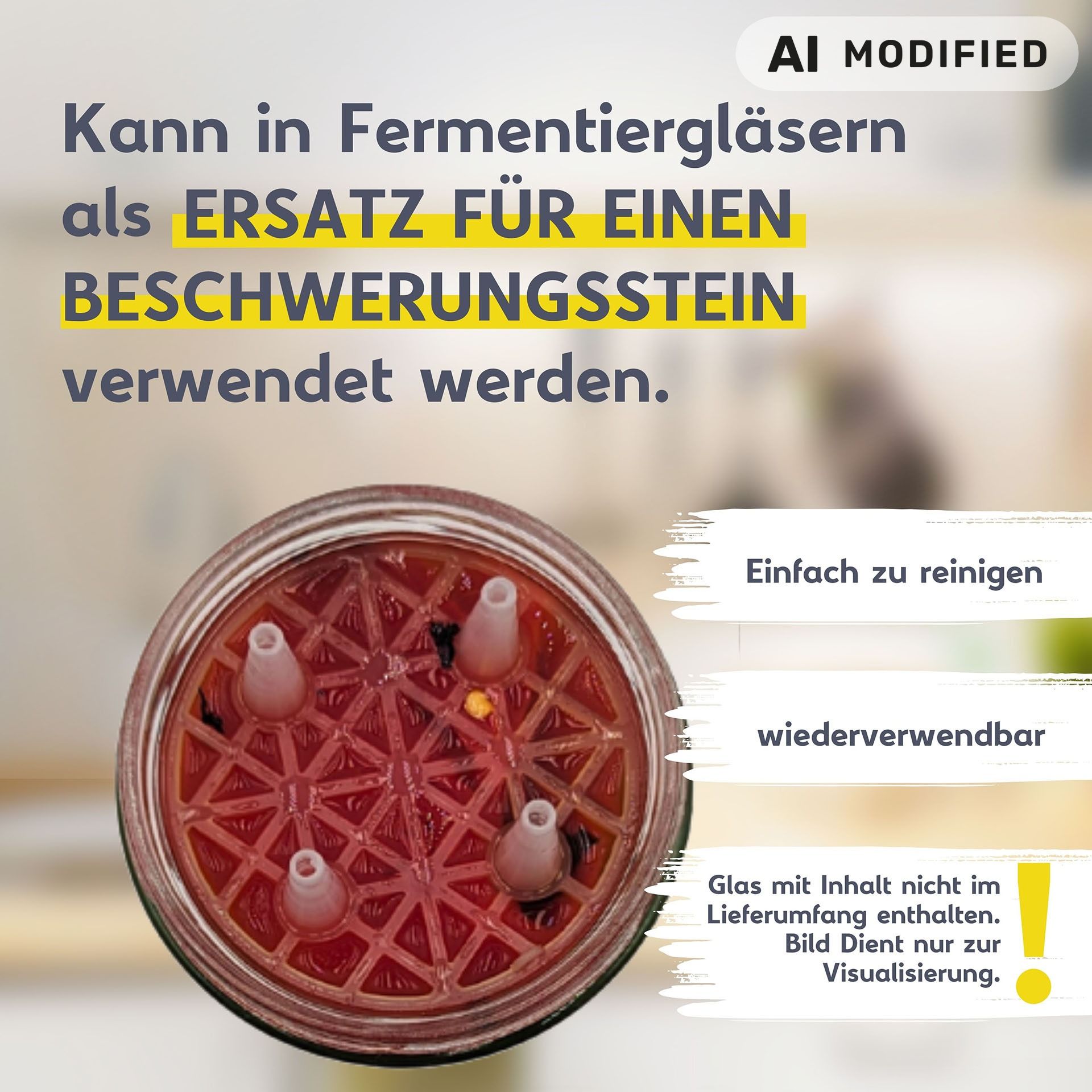 Vier leere Einmachgläser mit Metallbügelverschluss und rotem Dichtungsring stehen nebeneinander auf einem weißen Hintergrund; die Gläser sind durchsichtig und in verschiedenen Größen angeordnet.