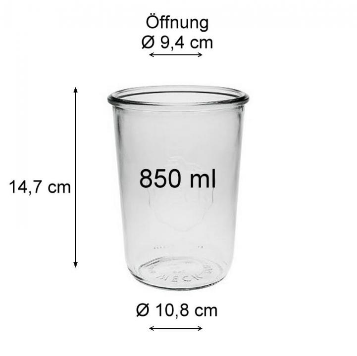 Weckglas 3/4 Liter Einmachgläser Sturzgläser 850 ml