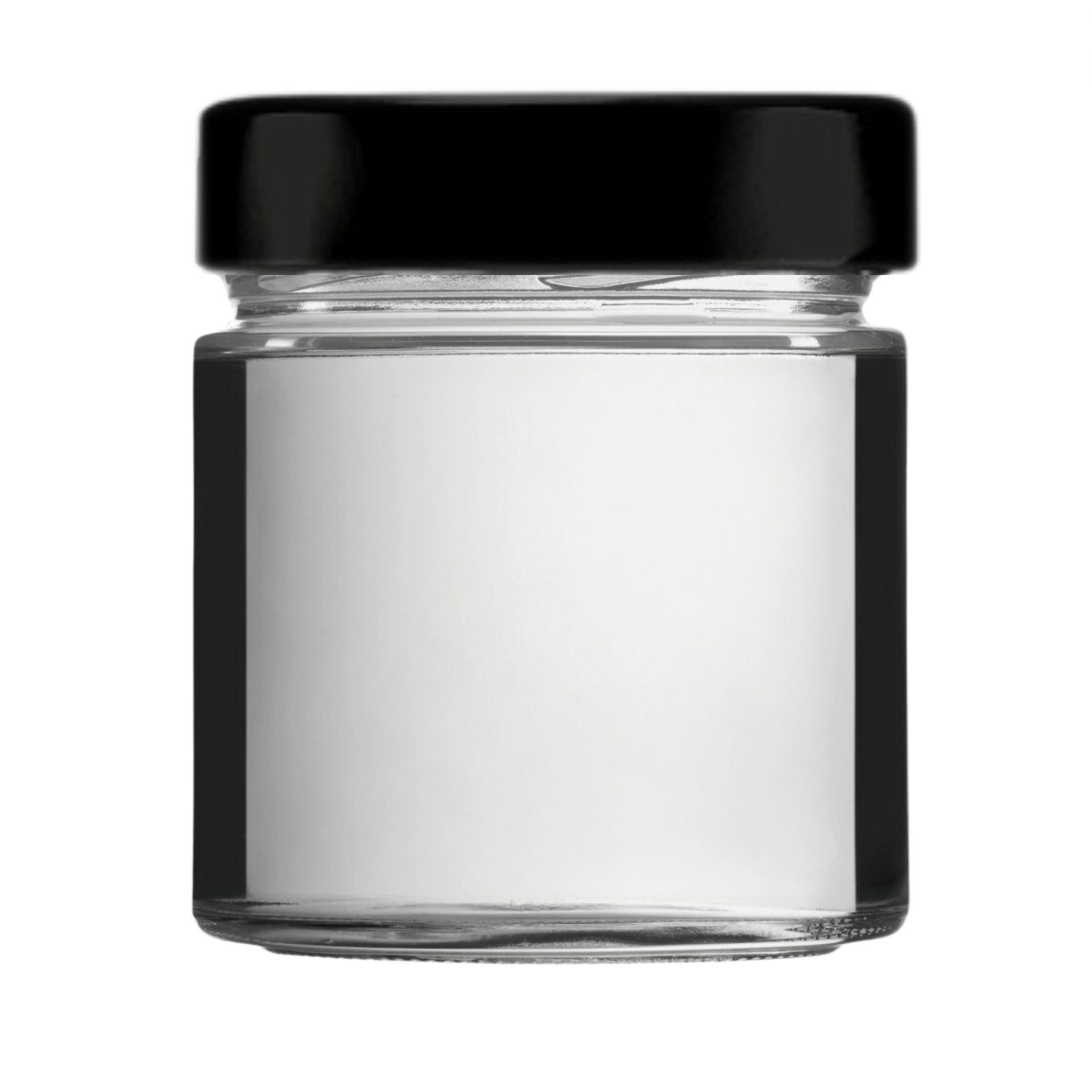 VIFAC410-SVS transparente Glasflasche mit braunem Etikett, abgebildet auf weißem Hintergrund