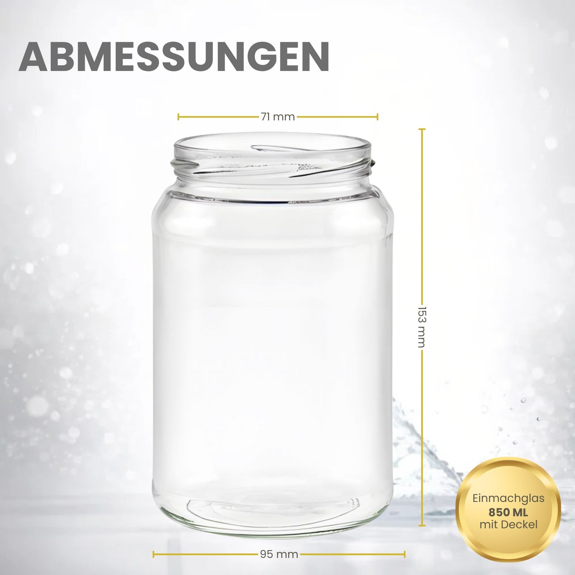 Einmachglas 850 ml Vorratsglas mit Deckel in verschiedenen Farben, ideal zum Aufbewahren von Lebensmitteln wie Marmelade, Gewürzen oder eingelegtem Gemüse.