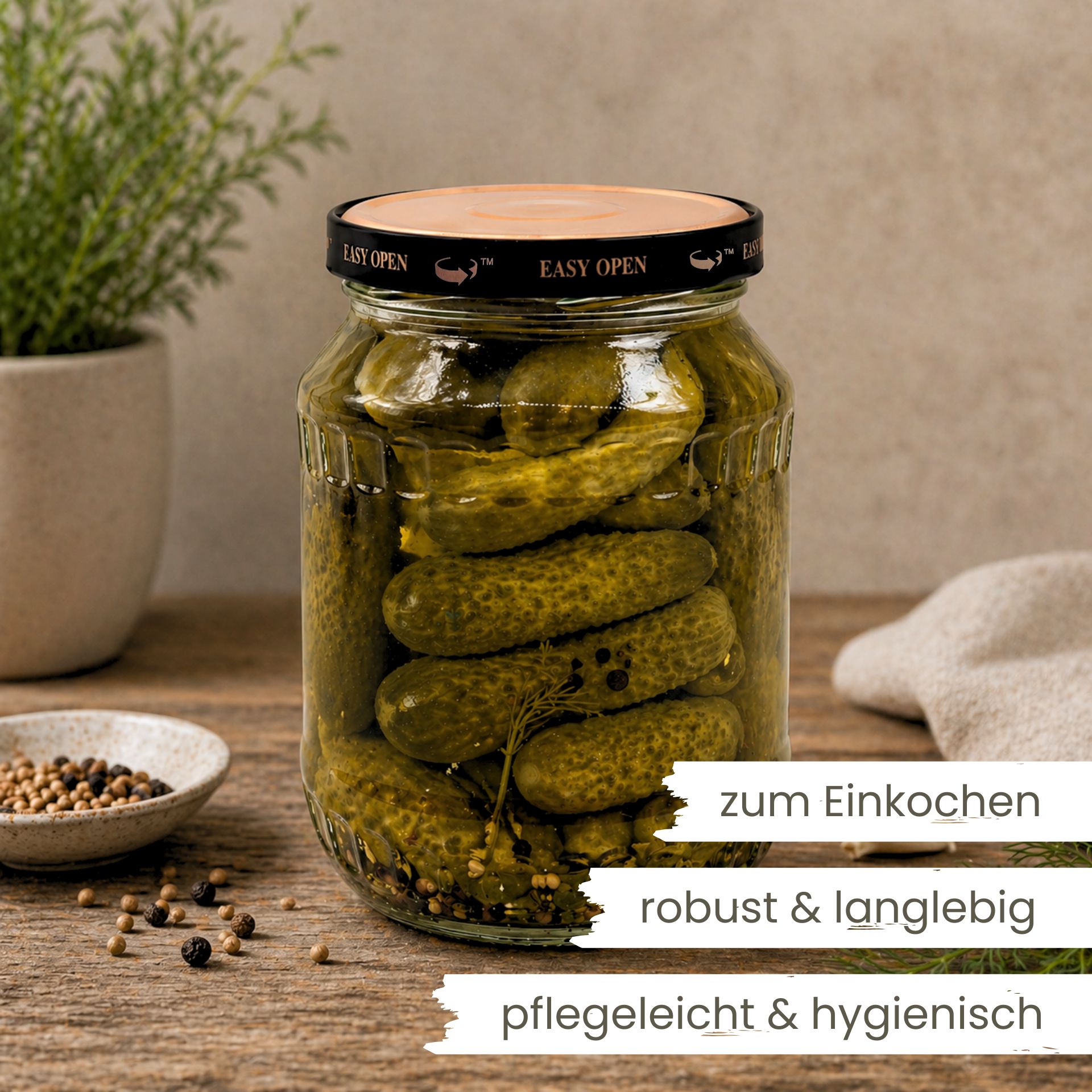 Einmachgläser 6x720 ml mit Orbit EASY-OPEN Schraubdeckel