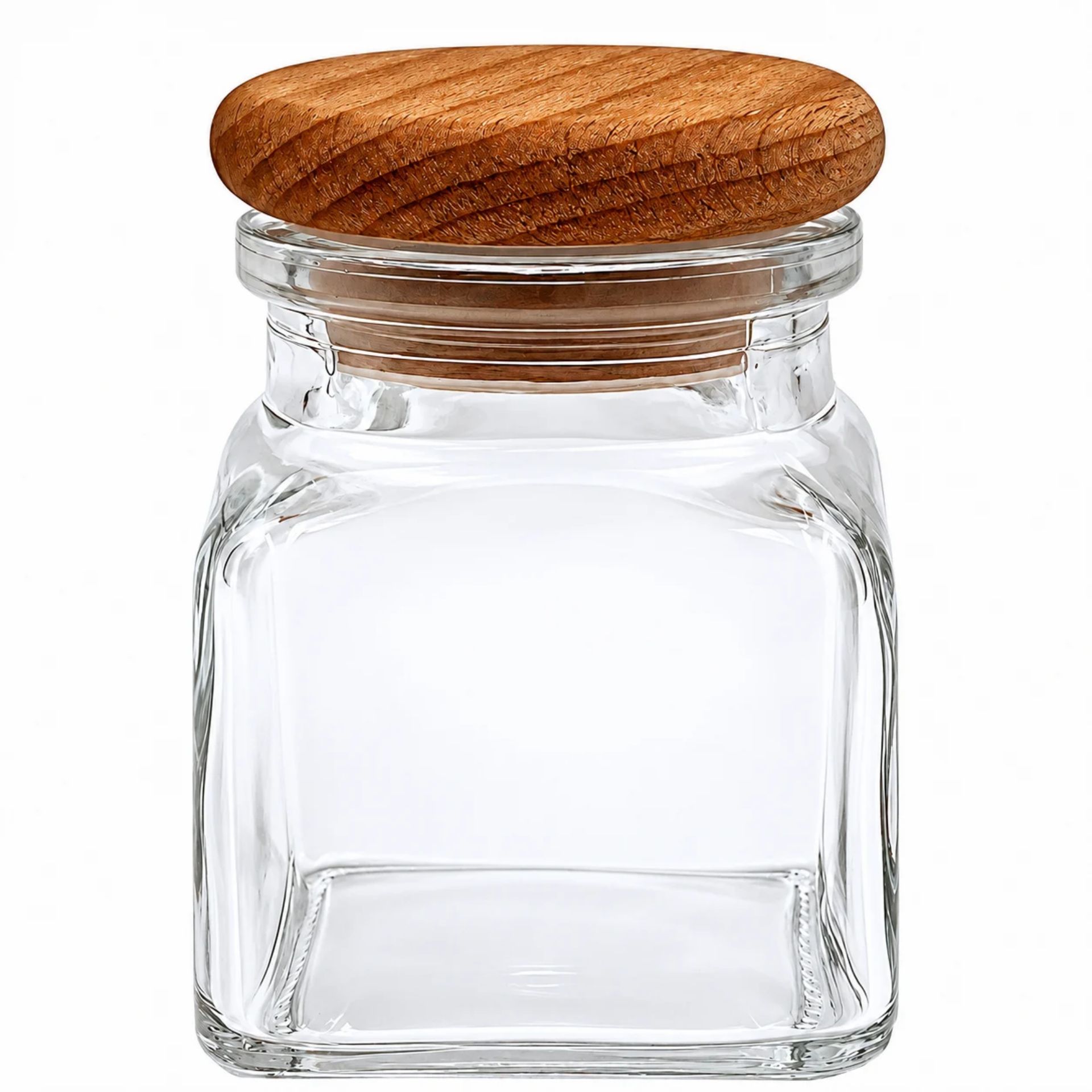Gewürzglas  120 ml eckig mit Holzdeckel