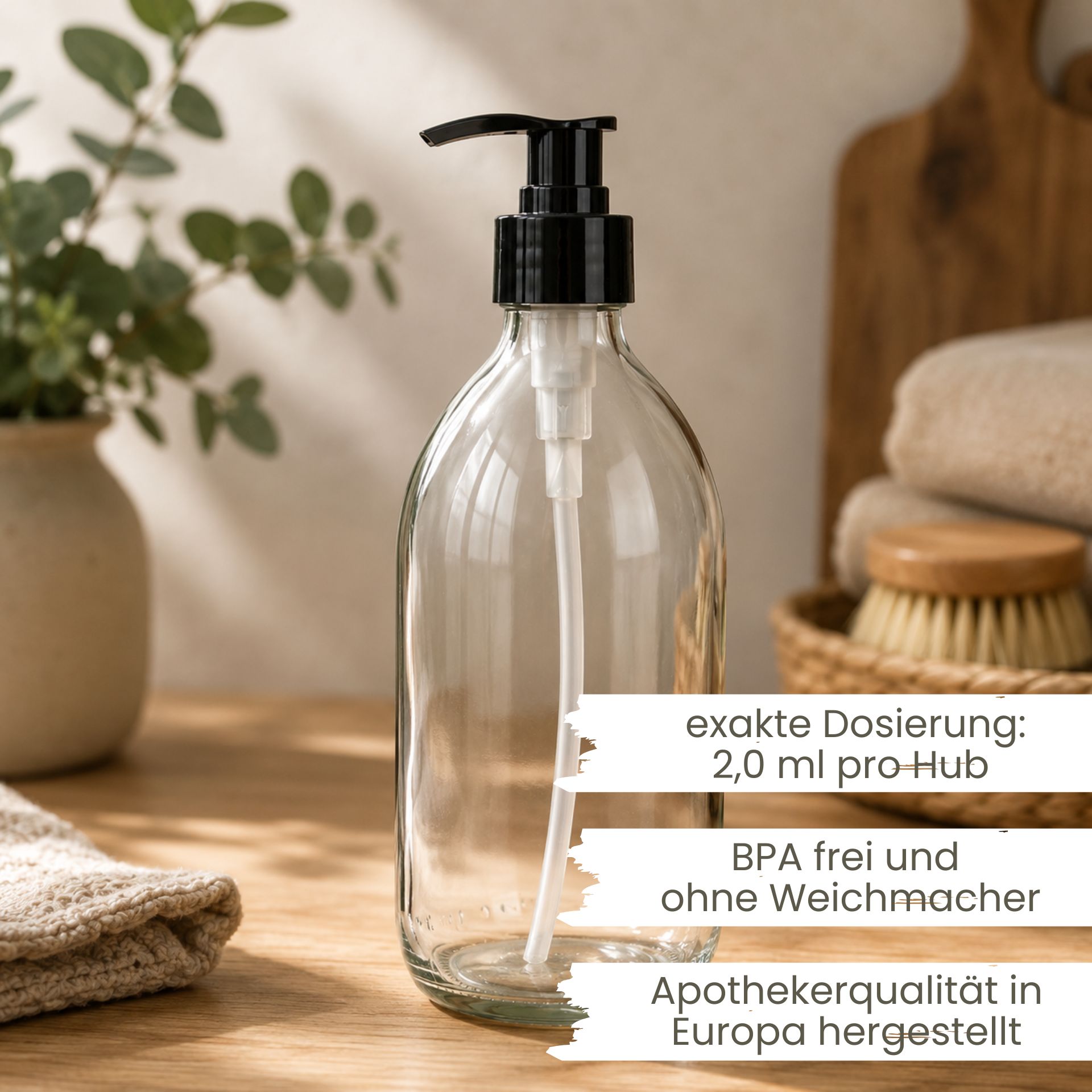 Seifenspender  500 ml Glas Lotionspender