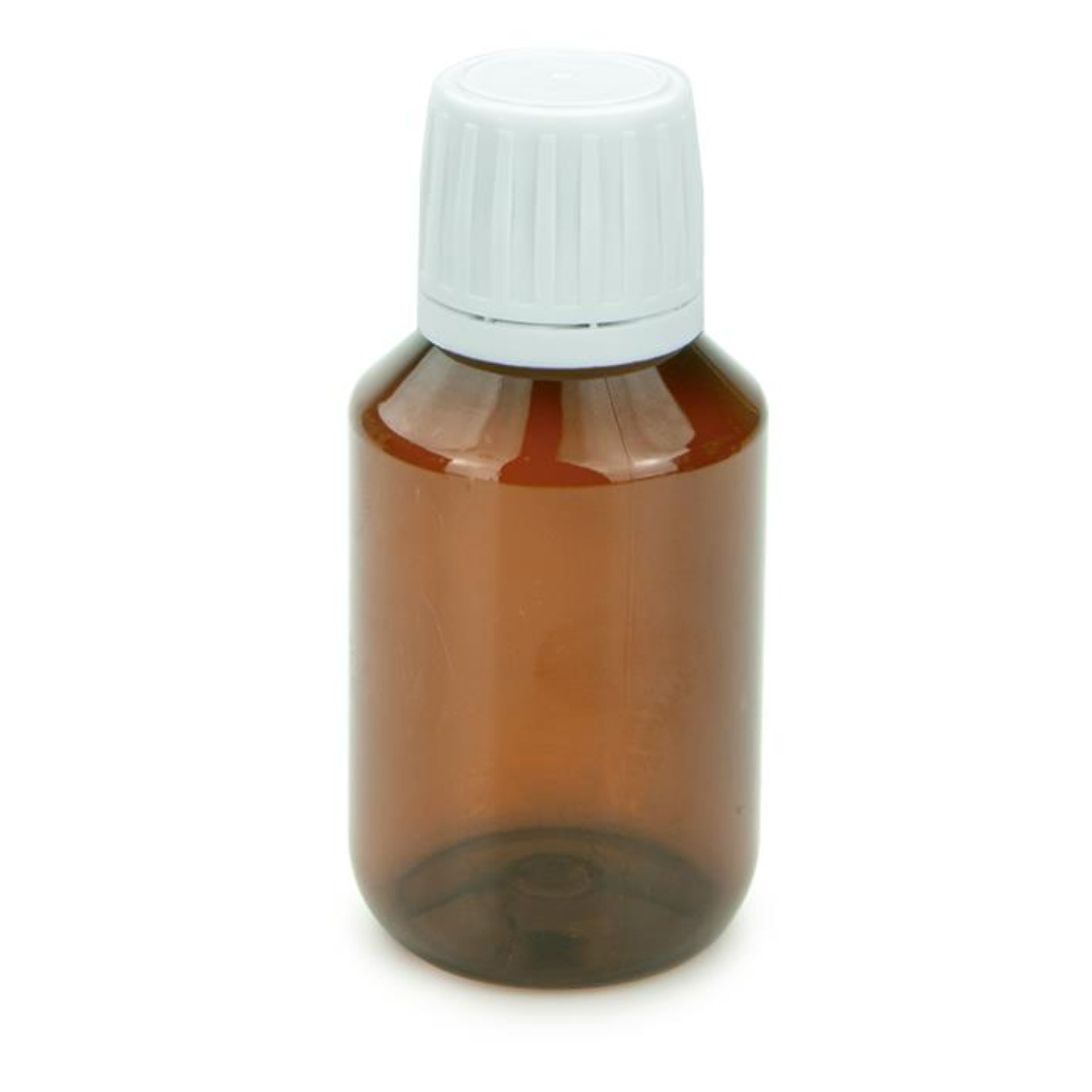 PET Flasche  100 ml  braun Laborflasche mit Ausgießer
