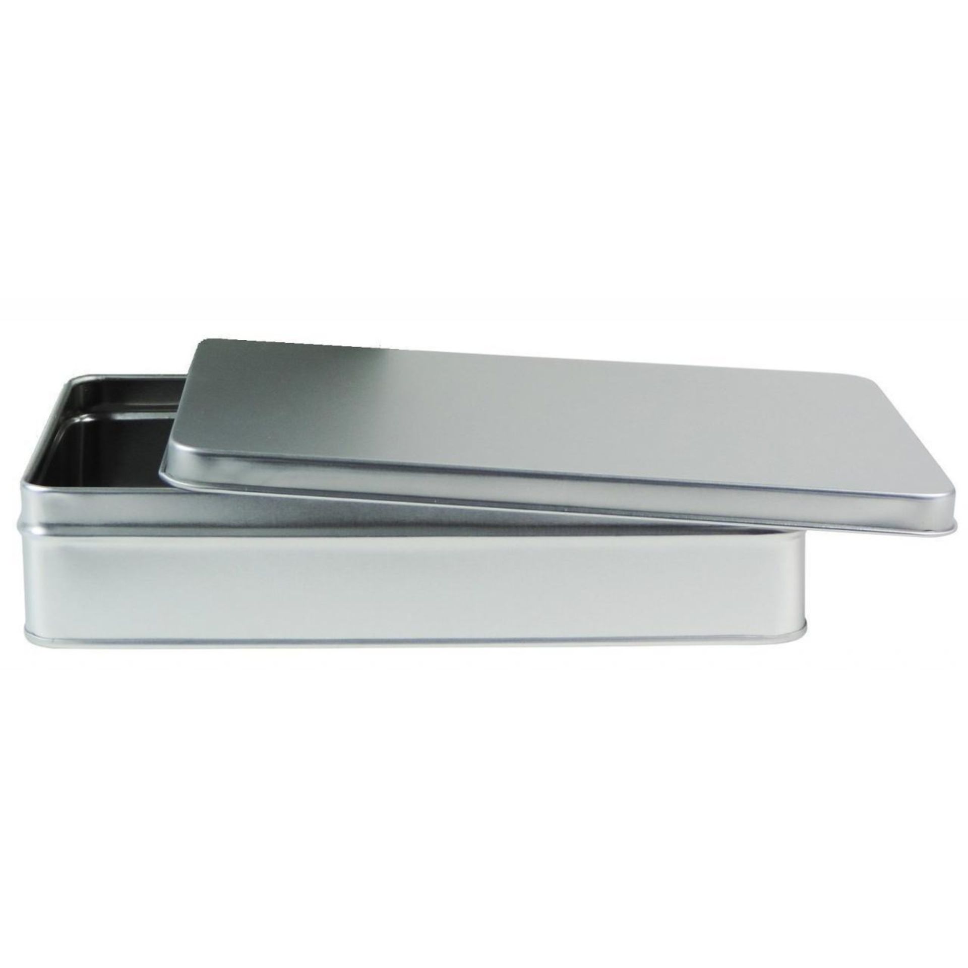 Vorratsdose aus Metall, rechteckig, Maße 20 x 13 x 4,5 cm, ideal zur Aufbewahrung von Lebensmitteln oder kleinen Gegenständen. Hochwertiges Design, langlebig und vielseitig einsetzbar.