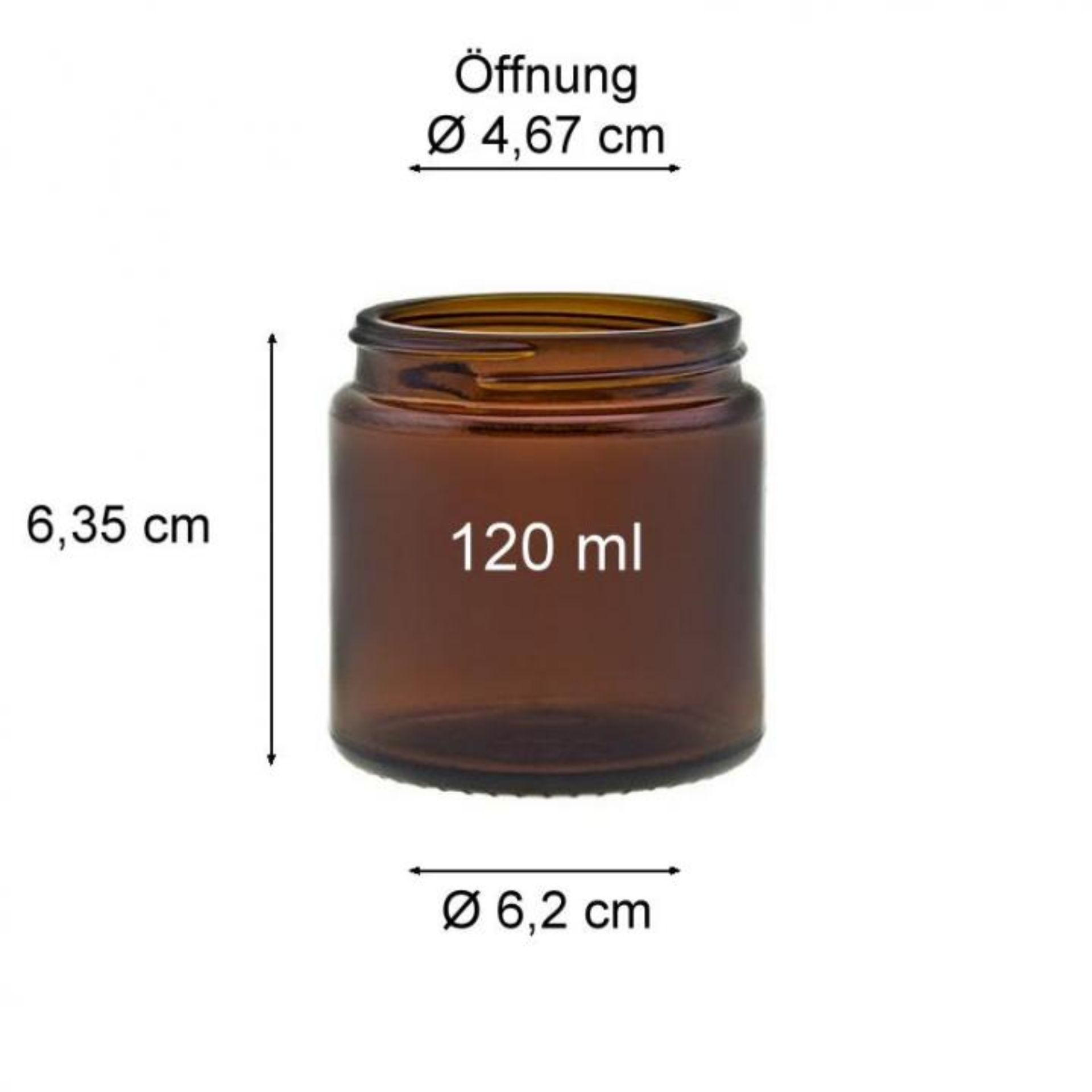 Glastiegel 120 ml braun mit Deckel – Cremetiegel aus Glas ideal zur Aufbewahrung von Kosmetikprodukten wie Cremes oder Salben. Hochwertiges, lichtgeschütztes Design für längere Haltbarkeit der Produkte.