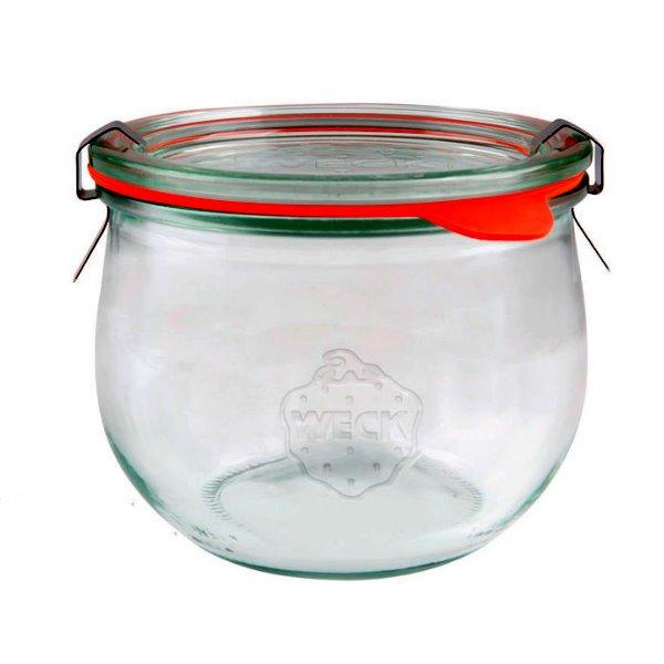 WECK Tulpenglas  580 ml Rundrandglas mit Gummiring und Klammern