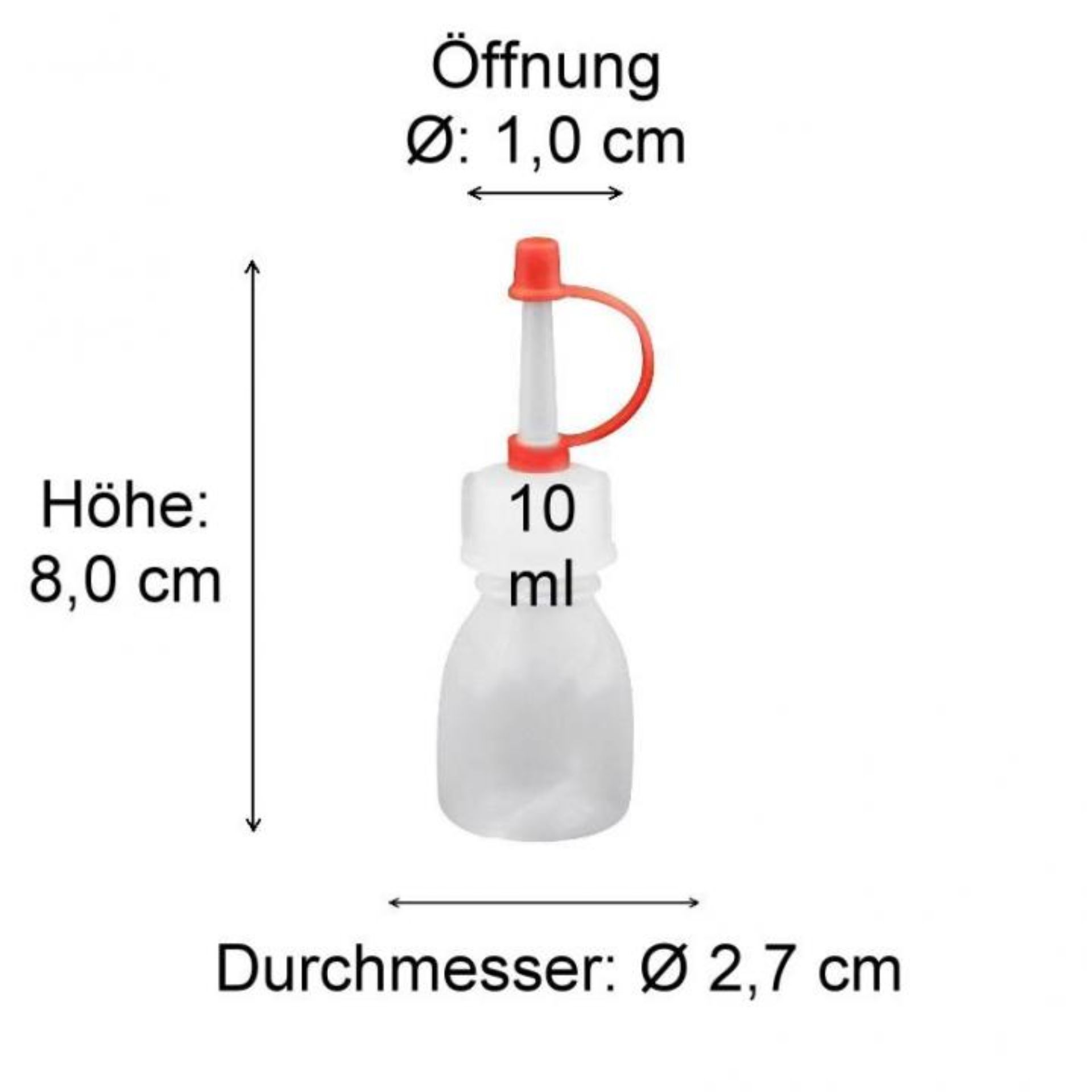 Produktbild: Hobbyflor Glasflasche 10 ml - Klar, Artikelnummer: VI9103KH10, Abmessungen: 20 mm Durchmesser, 65 mm Höhe, ideal für Bastelprojekte, Proben oder Aromatherapieöle.