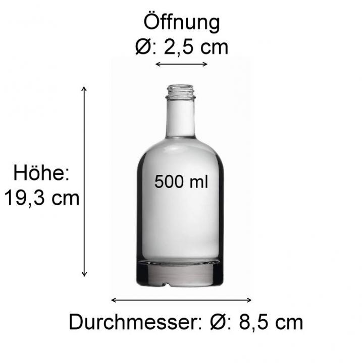 500 ml PET Saftflasche klar mit Schraubverschluss – Viereckige Smoothie Flasche aus Kunststoff Produktbild einer transparenten, leeren Glasflasche mit Verschluss, viereckige Form, 500 ml, abgebildet auf weißem Hintergrund.