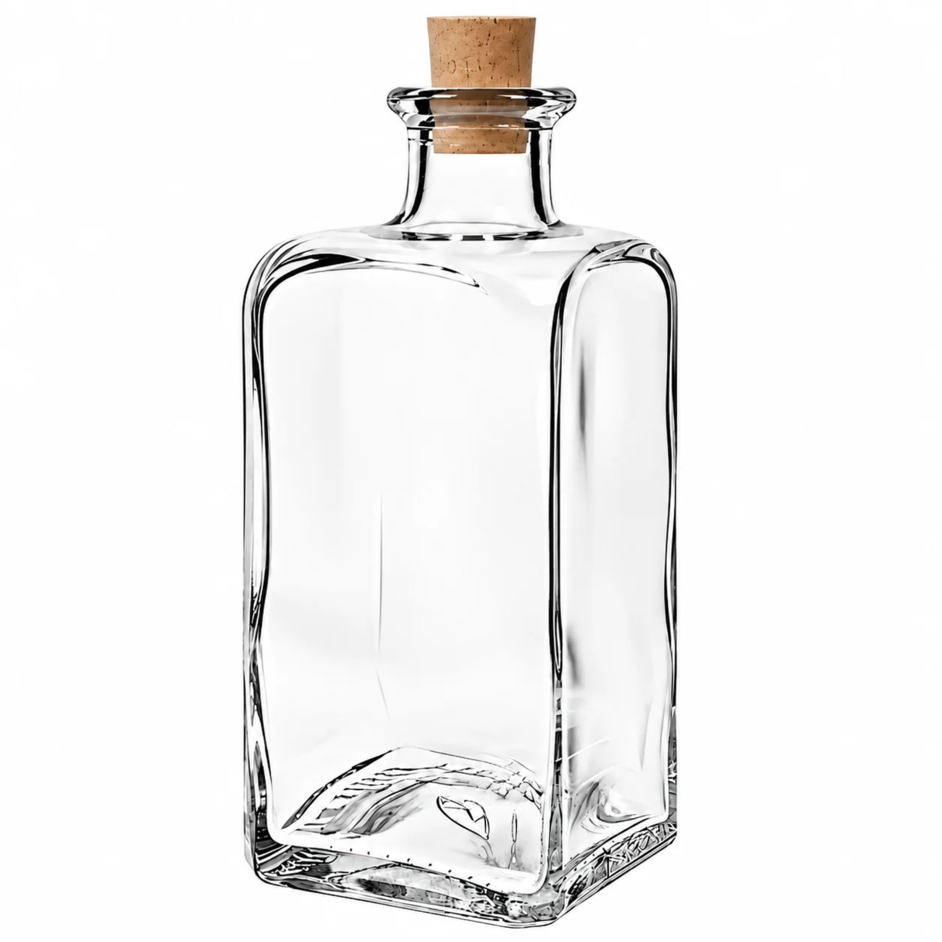 Glasflasche 250 ml viereckig mit Korken